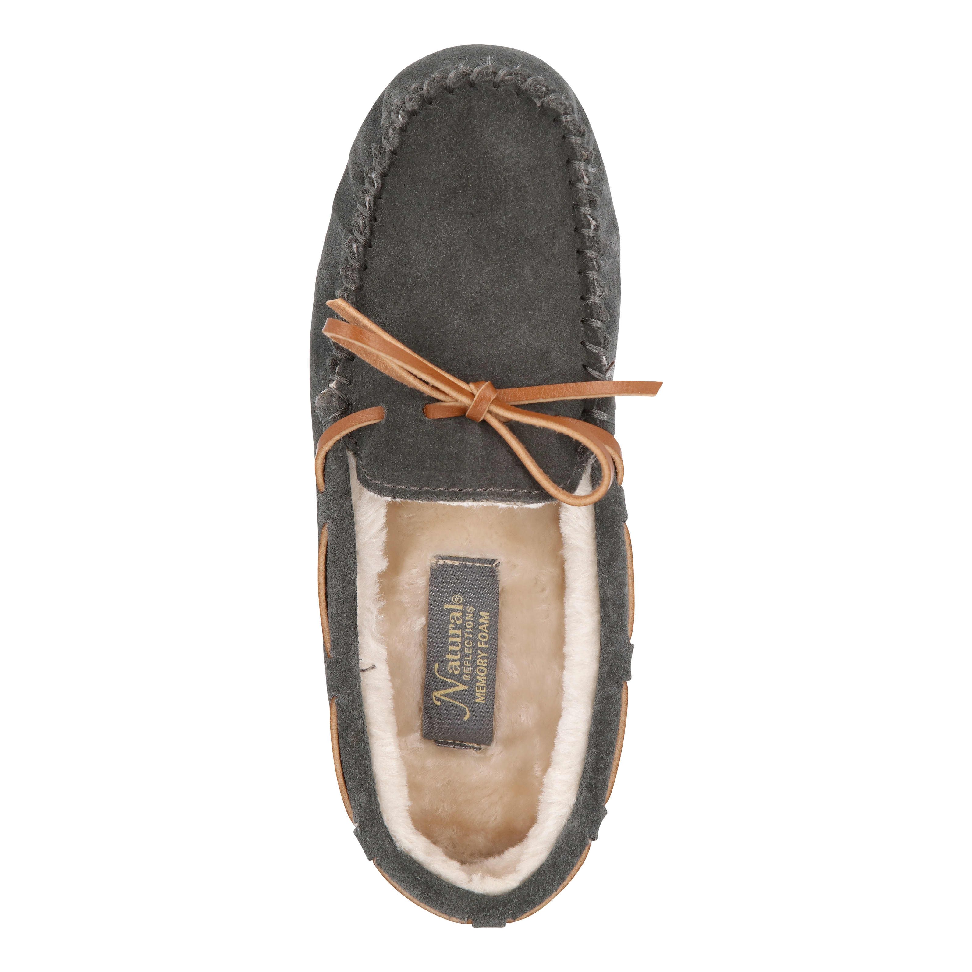 Natural Reflections® Women’s Allie II Moc Slippers - Dark Grey - top