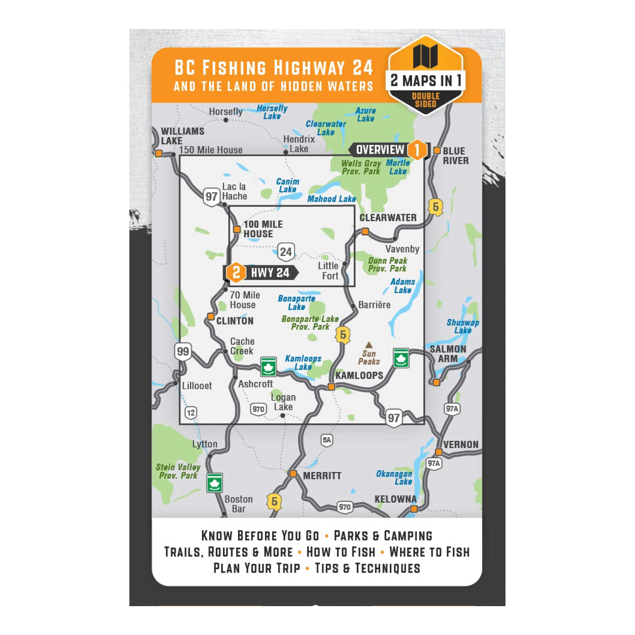 Backroad Mapbook - BC Fishing Highway 24 and The Land of Hidden Waters Waterproof Map