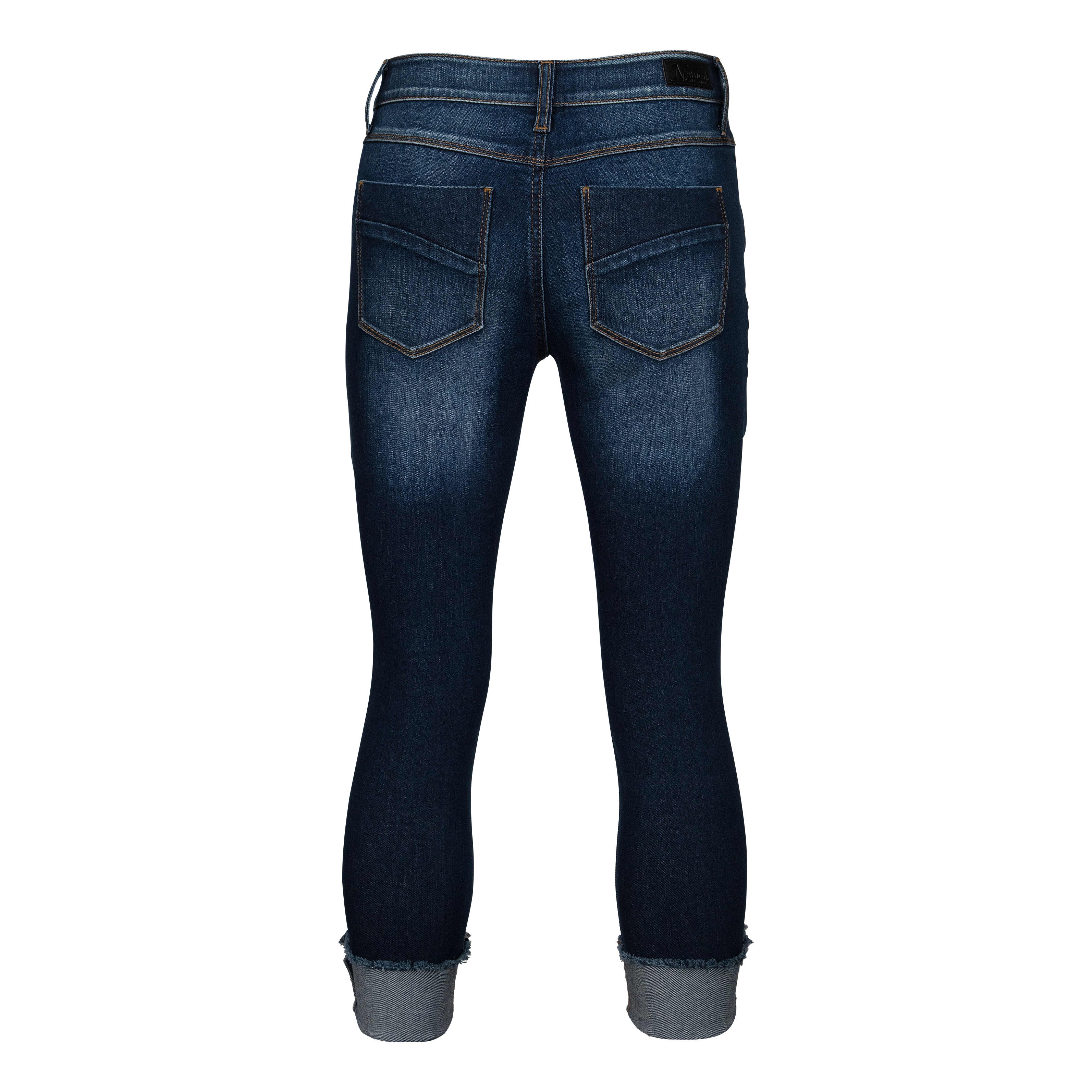 Natural Reflections® Women’s Winston Cuffed Crop Jeans - Dark Wash - back