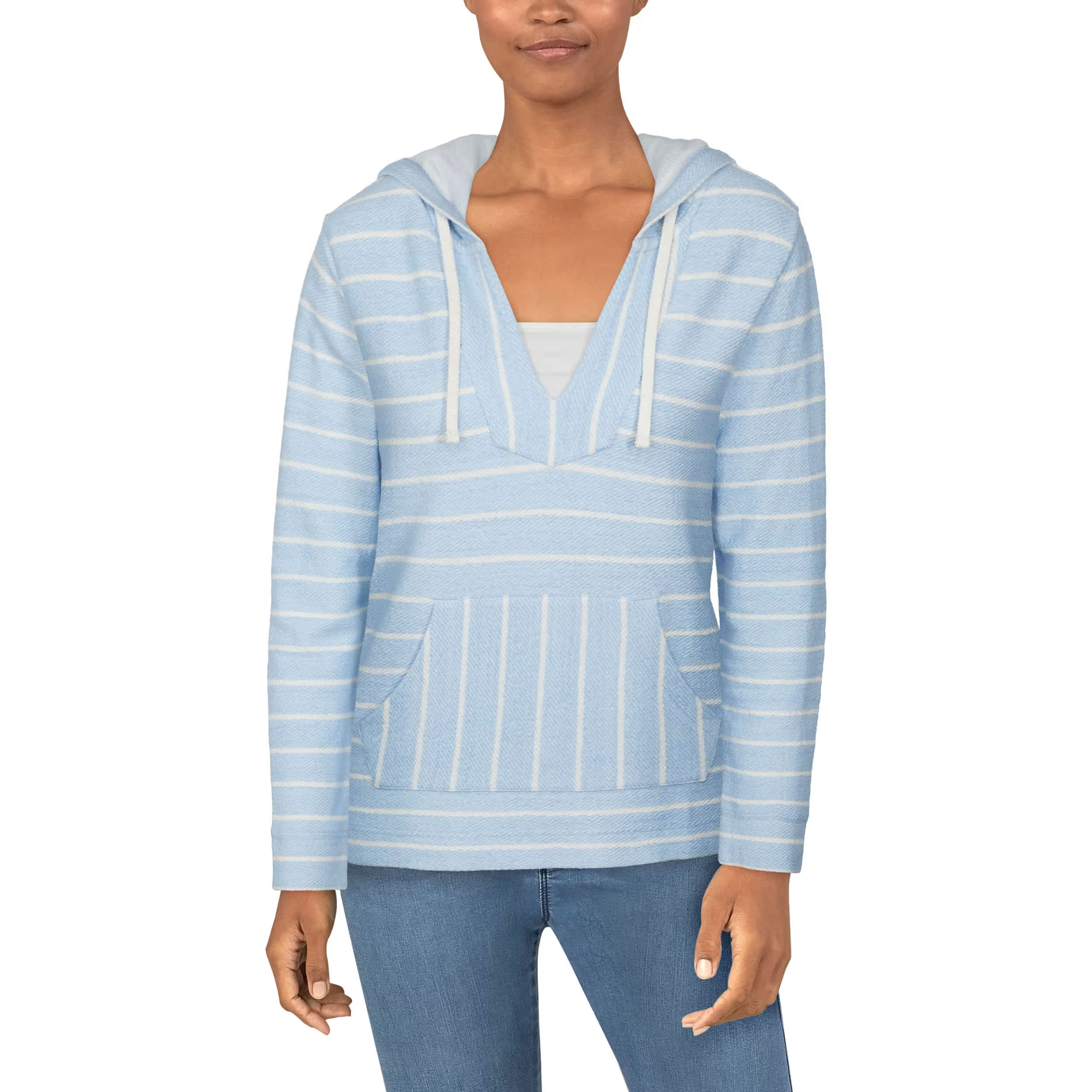 Blue and white striped hoodie new arrivals