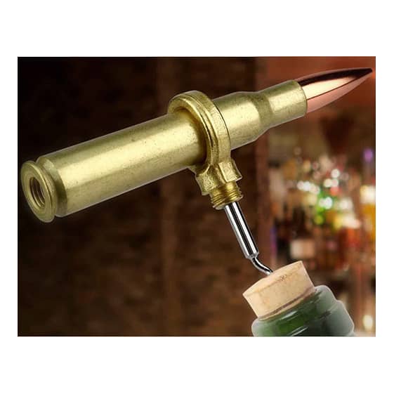 Caliber Gourmet™ Real 50 Caliber Bullet Corkscrew Wine Bottle Opener In Gold