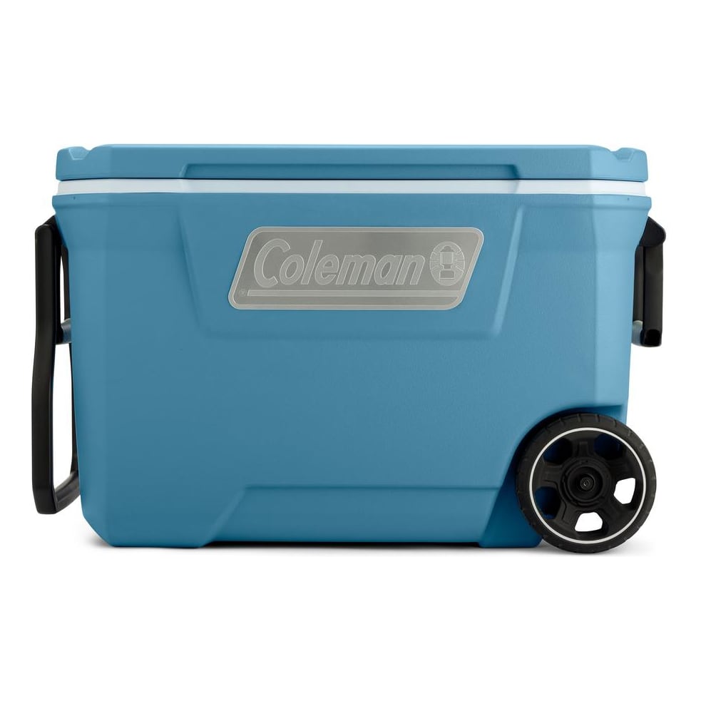 Coleman cooler with cheap wheels and handle