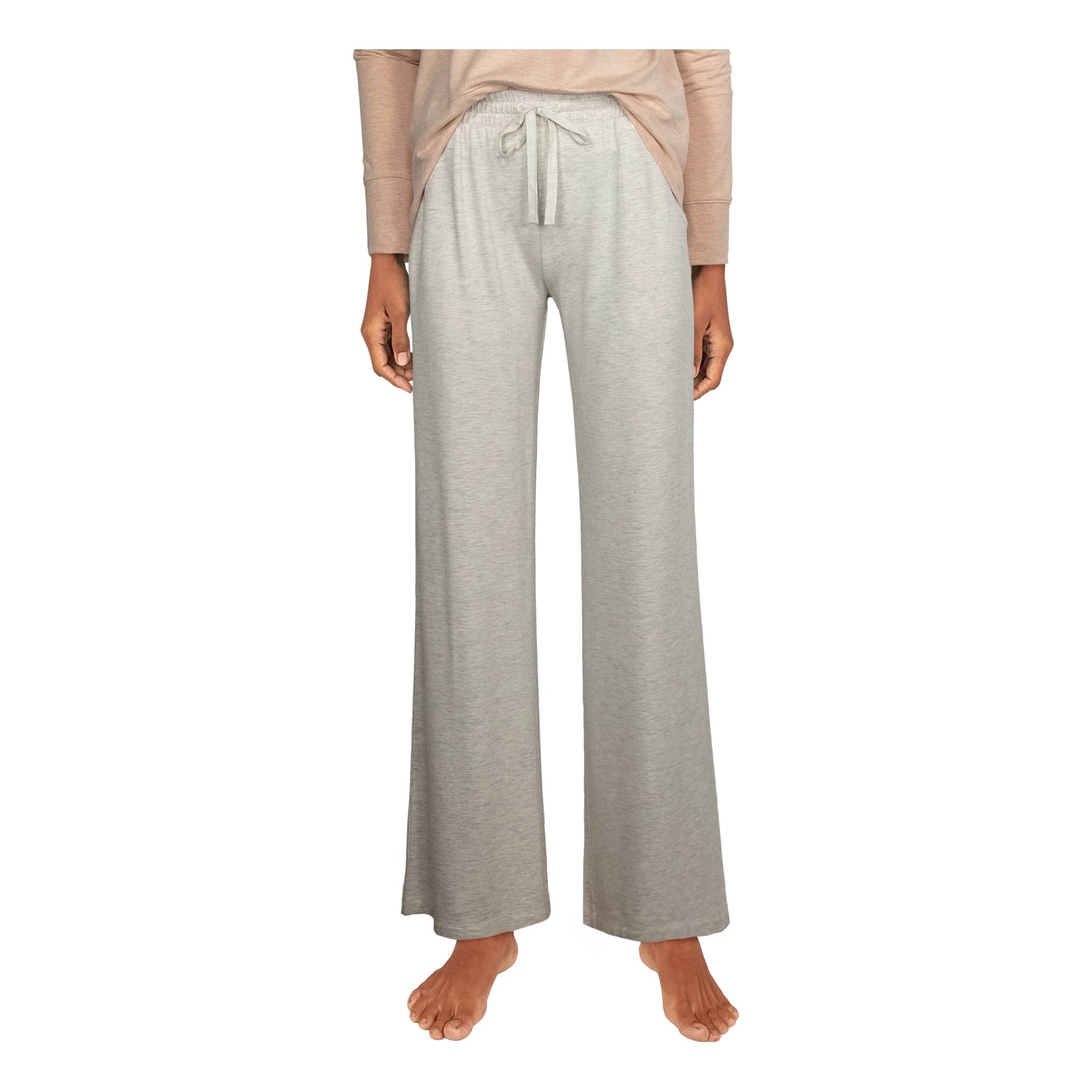 Natural Reflections Sweater-Knit Wide-Leg Lounge Pants for Ladies