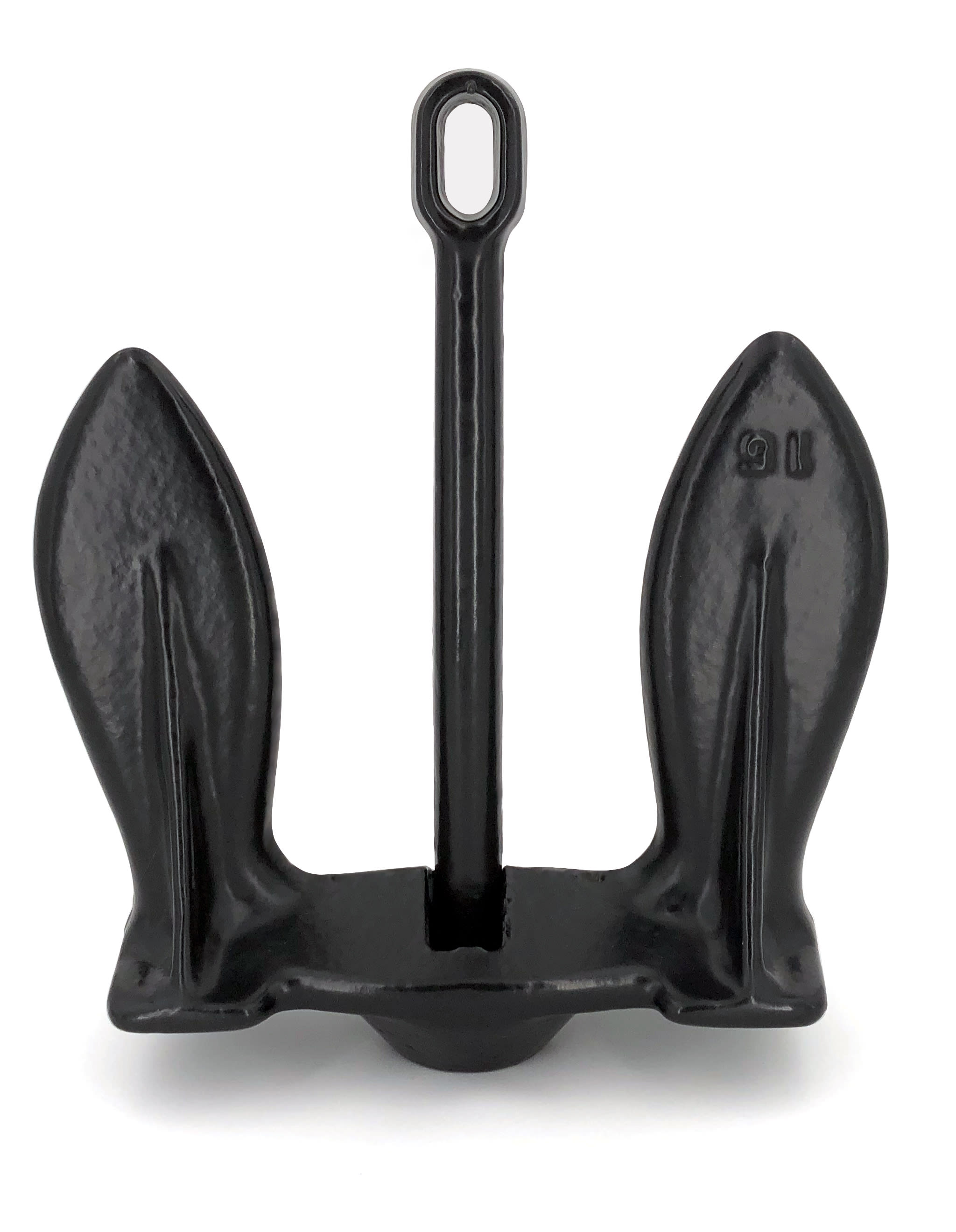 Kimpex Coated Navy Anchor - 10 Lbs Cast Iron Boat Anchor With Black Vinyl Coating