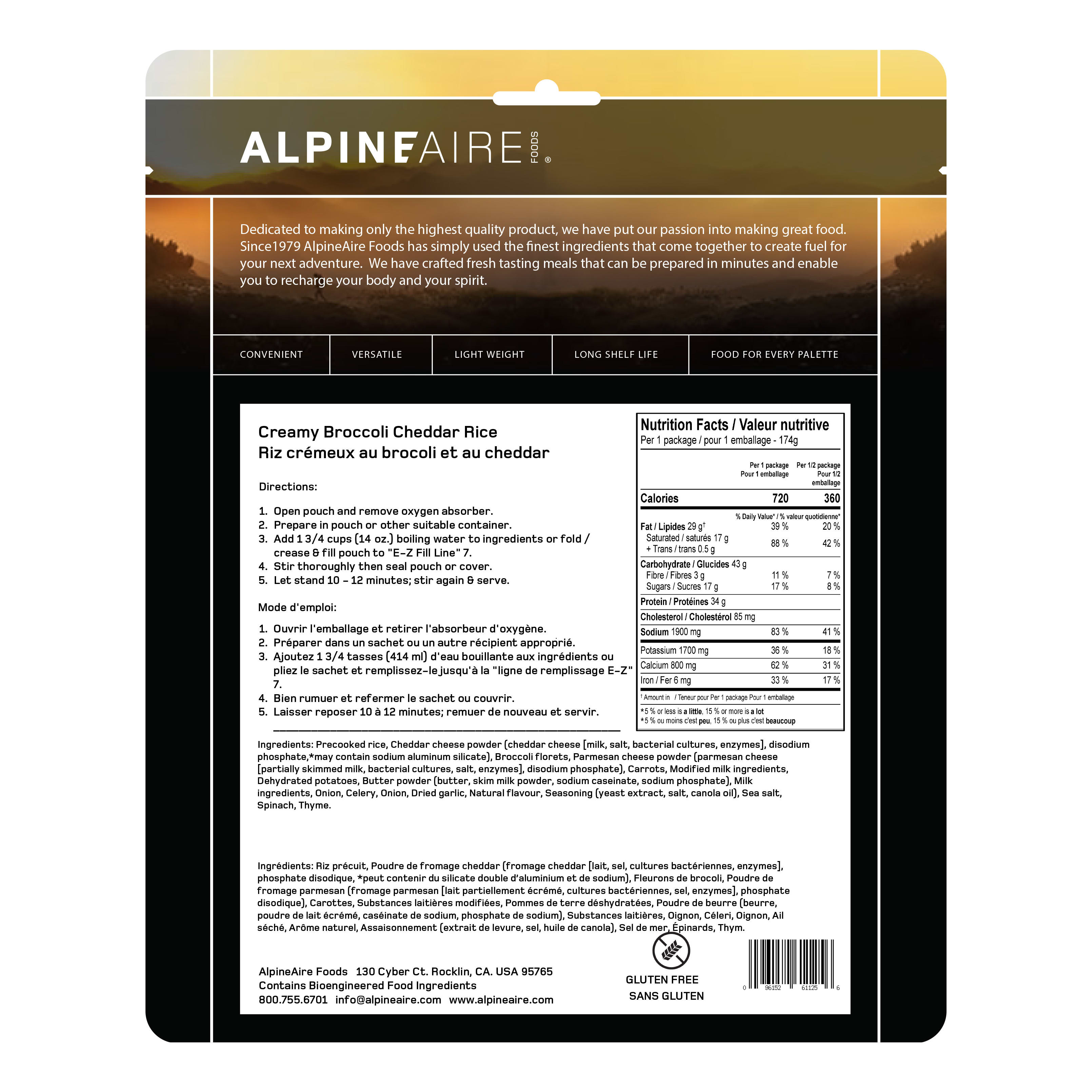 AlpineAire® Creamy Broccoli Cheddar Rice