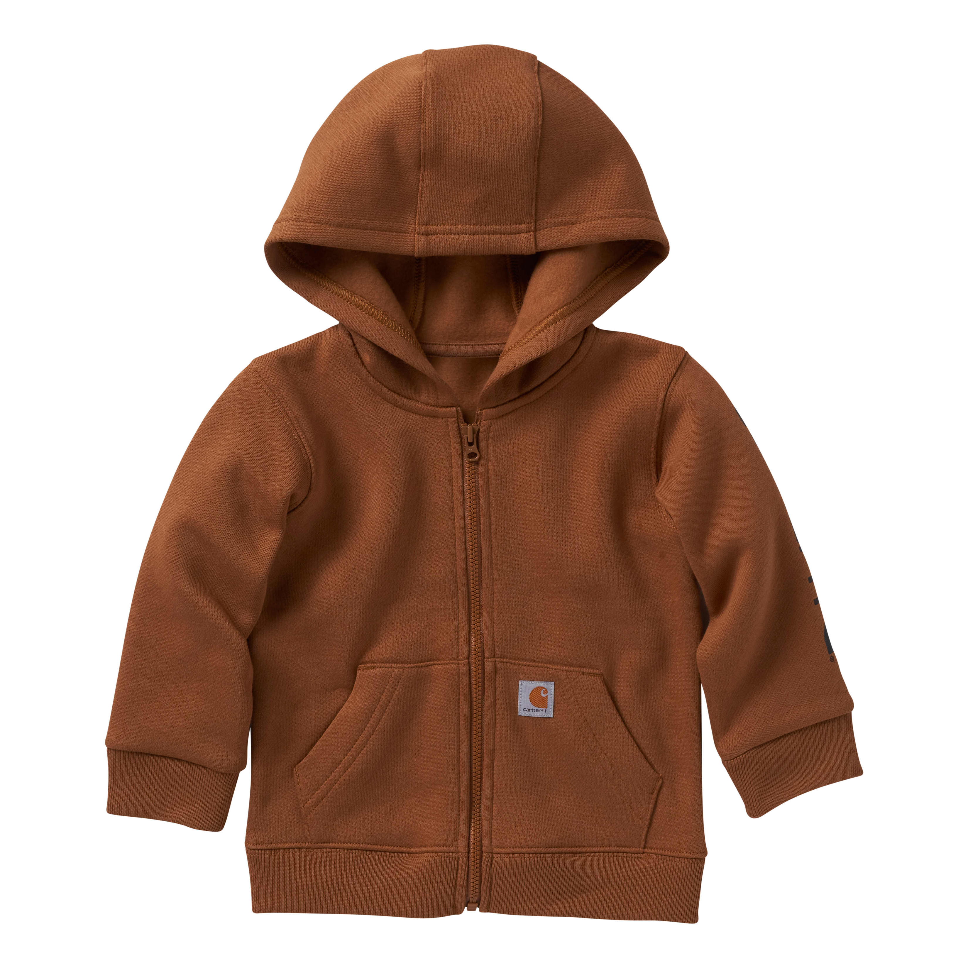 Burnt Orange Glacier Borg Lined Hooded Fleece, Men's Jumpers & Hoodies