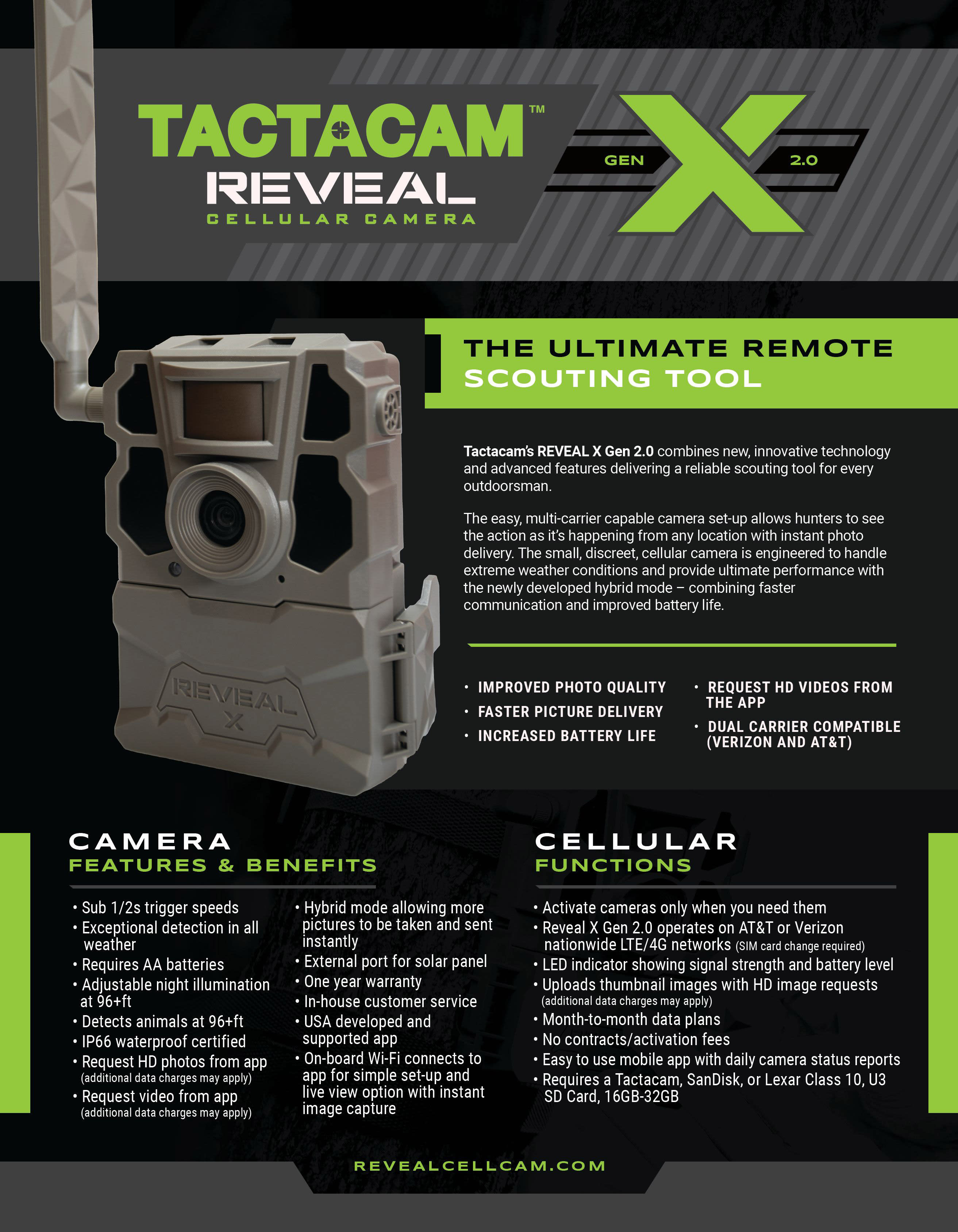 Tactacam™ REVEAL X Gen 2.0 Cellular Trail Camera Cabela
