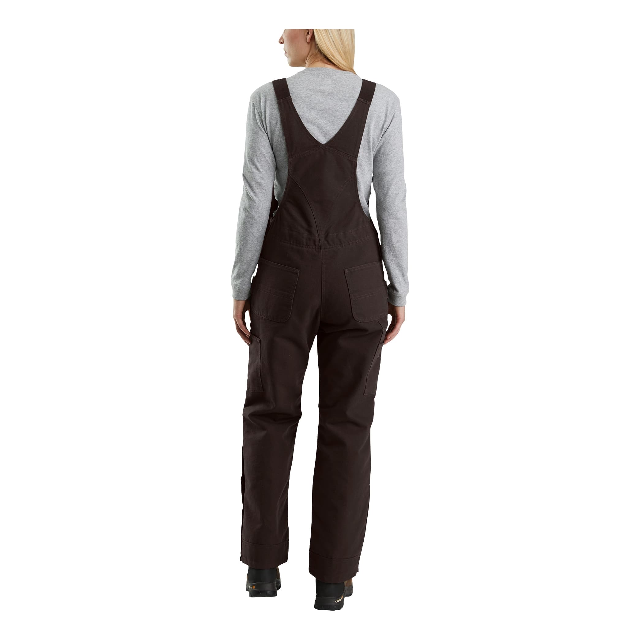 WORK 'n MORE - WOMEN'S CARHARTT RUGGED FLEX LOOSE FIT CANVAS BIB OVERALL-  BLACK