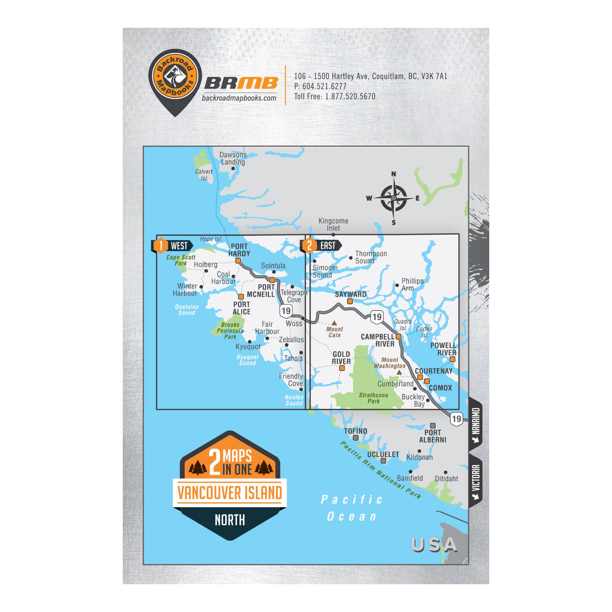 Backroad Mapbooks - 2nd Edition Vancouver Island North RecreationMap 
