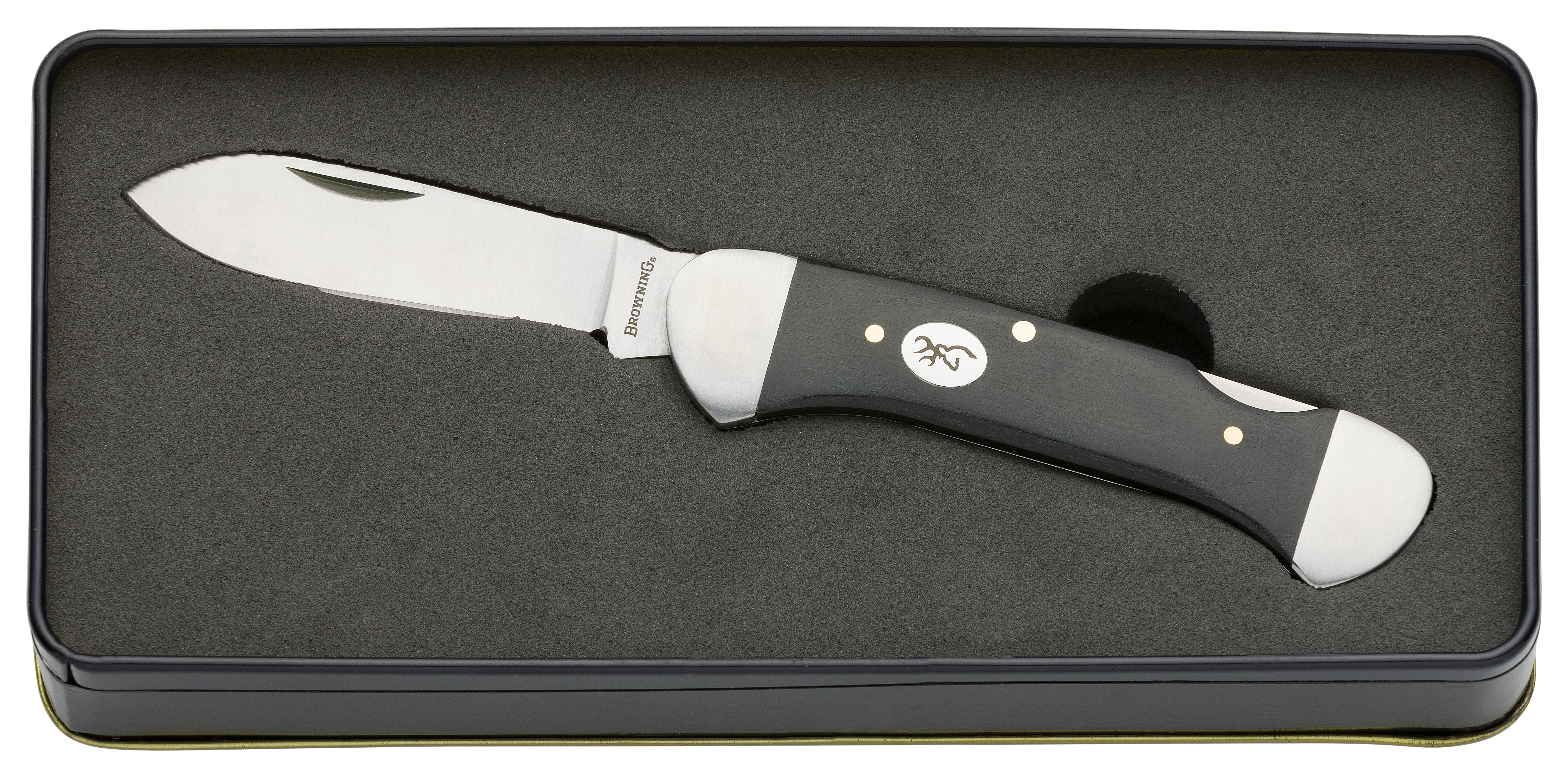 Browning® BG Folding Knife in Vintage Whitetail Tin