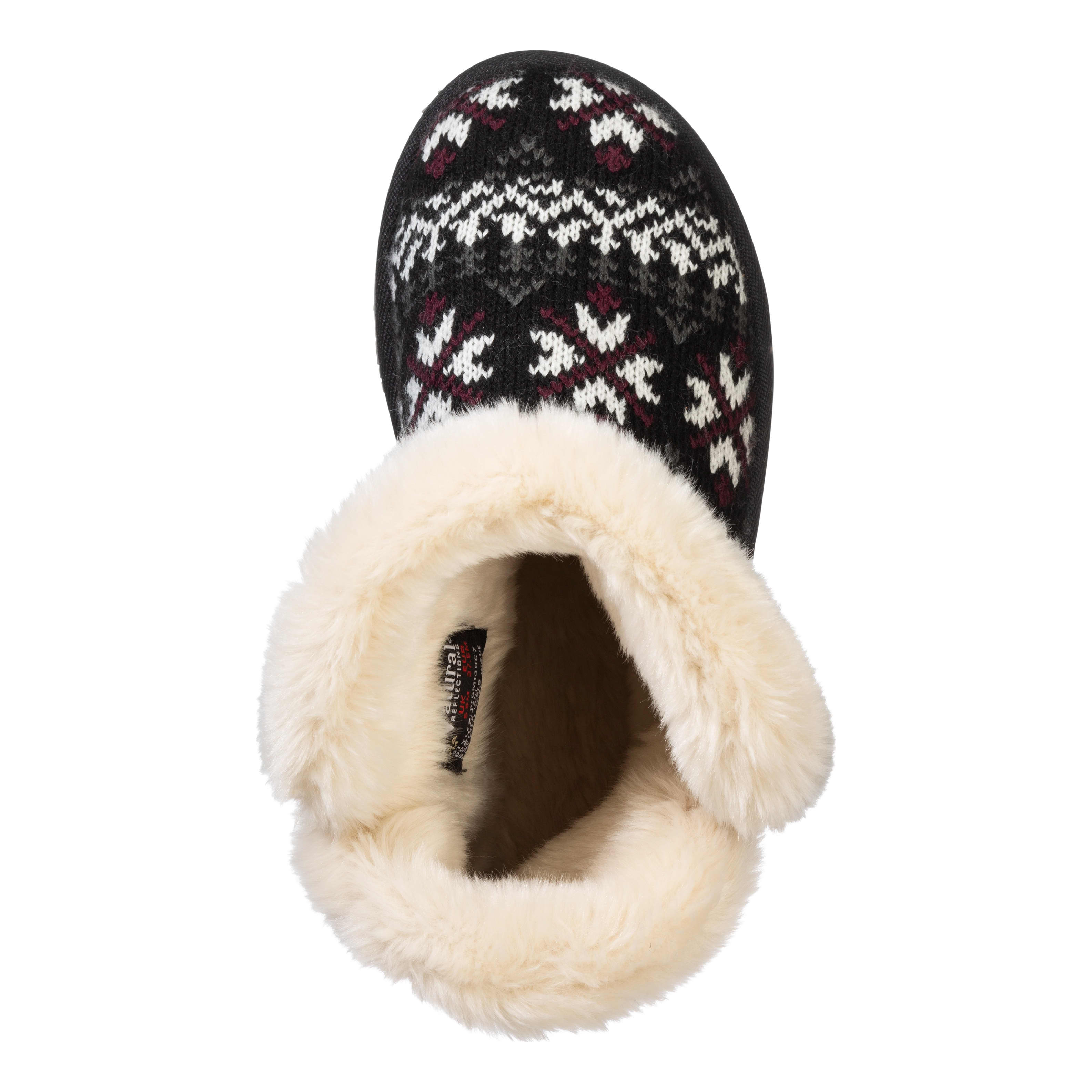 Natural Reflections® Women’s Fair Isle Knit Bootie Slippers - top