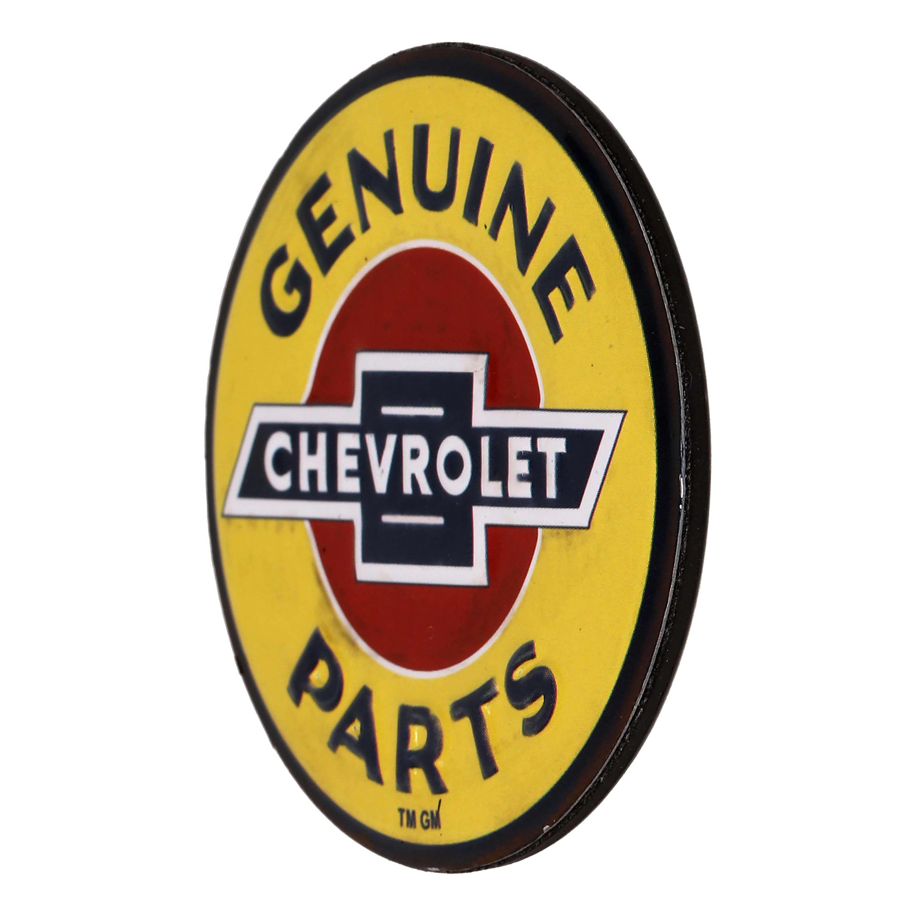 Open Road's Chevrolet Genuine Parts Round Embossed Metal Magnet