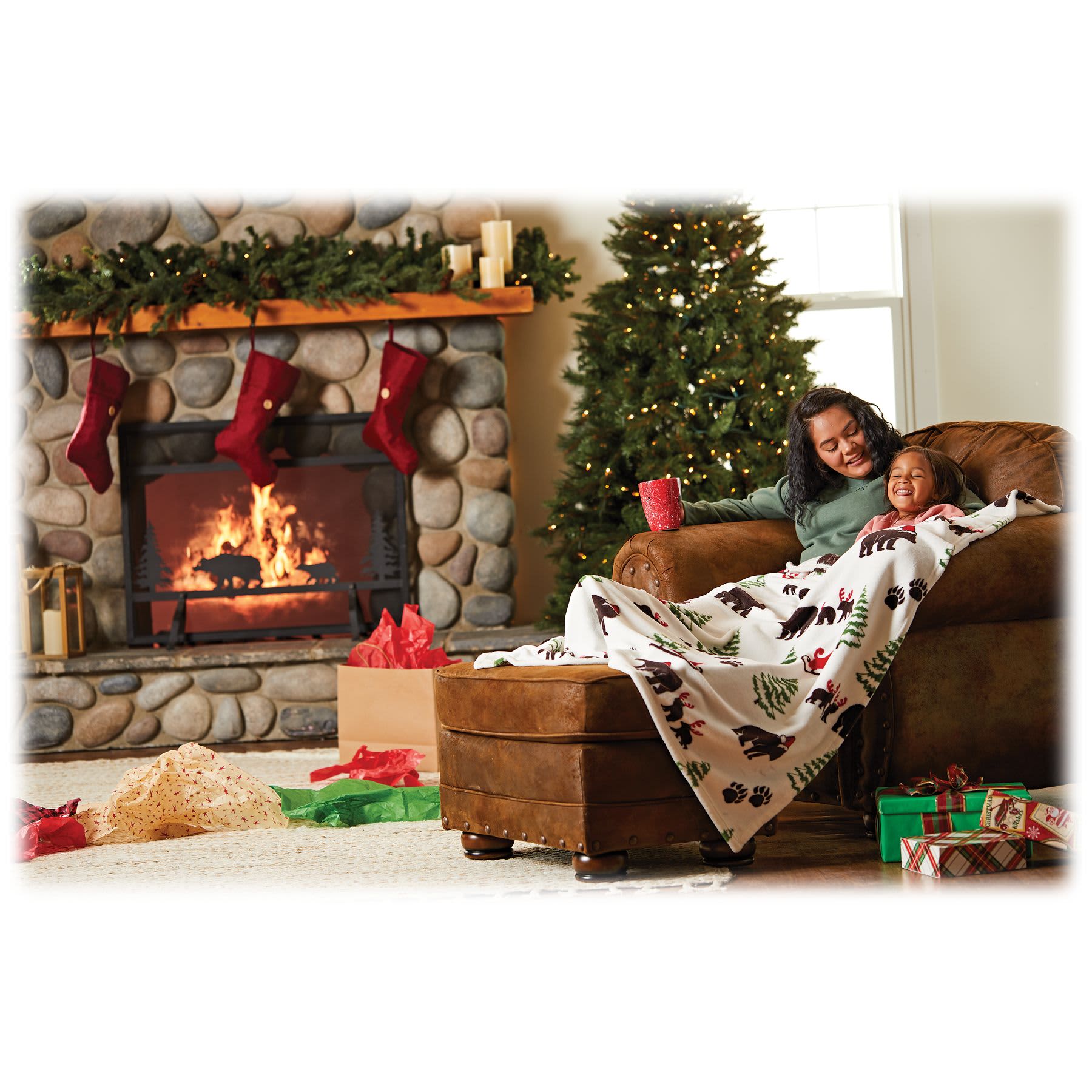 White River™ Bear Christmas Throw