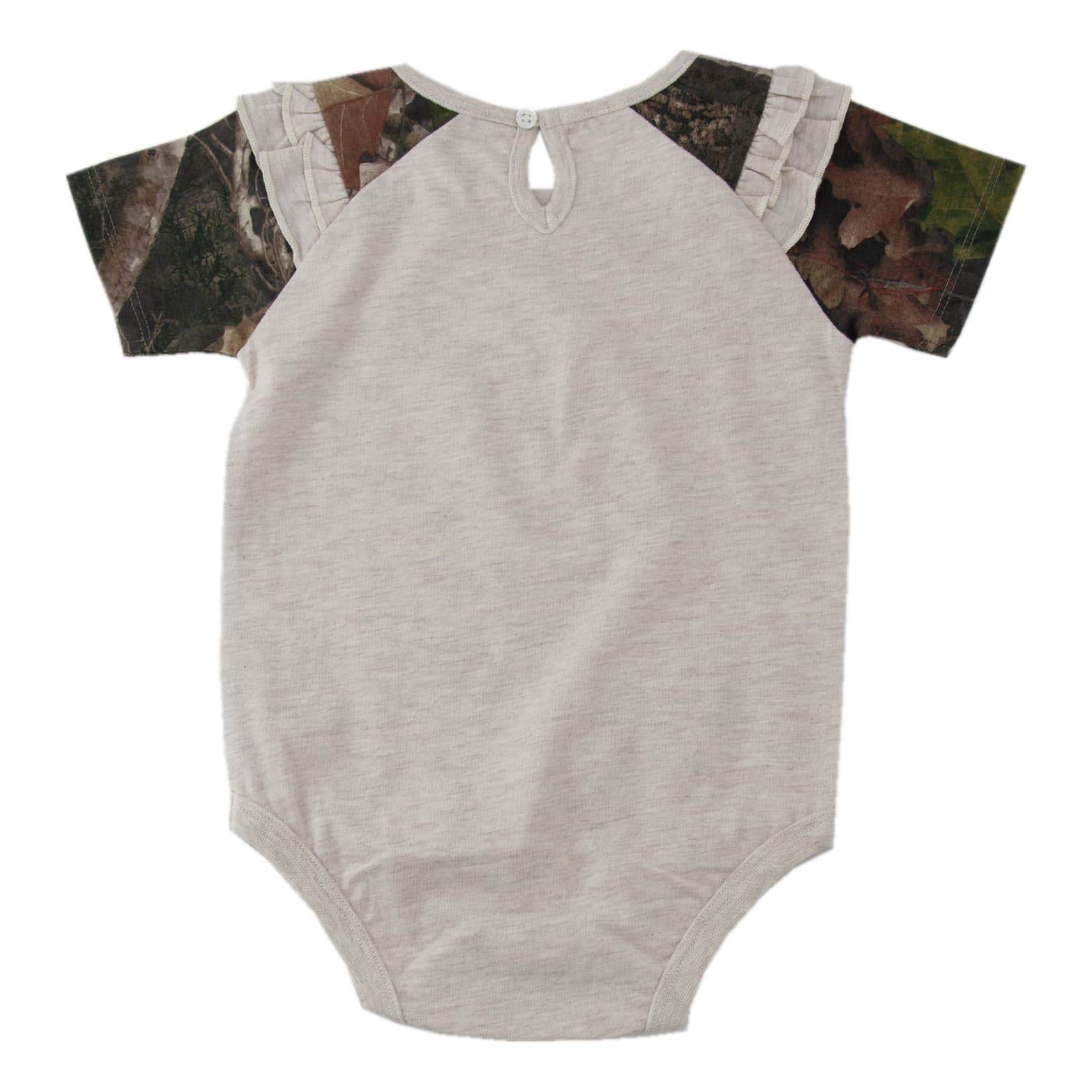Outdoor Kids® Infants’/Toddlers’ Ruffle Sleeve Camo Short-Sleeve Bodysuit - back