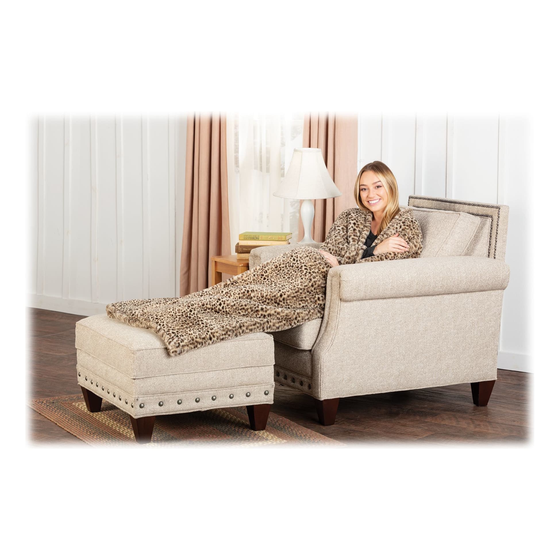 White River™ Faux-Fur Foot Pocket Throw - Cheetah