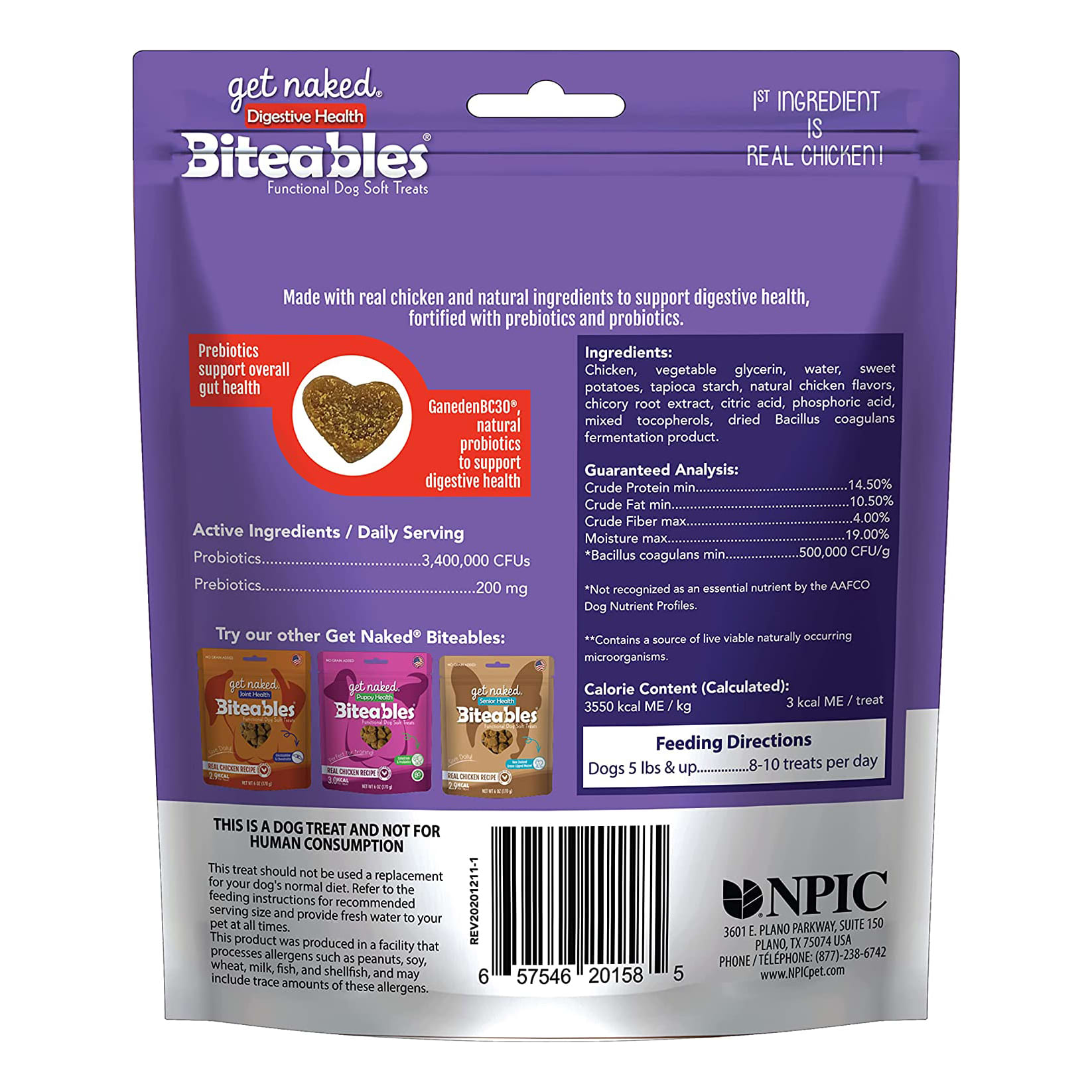 NPIC Get Naked® Digestive Health Biteables® Functional Dog Soft Treats - 6 oz.