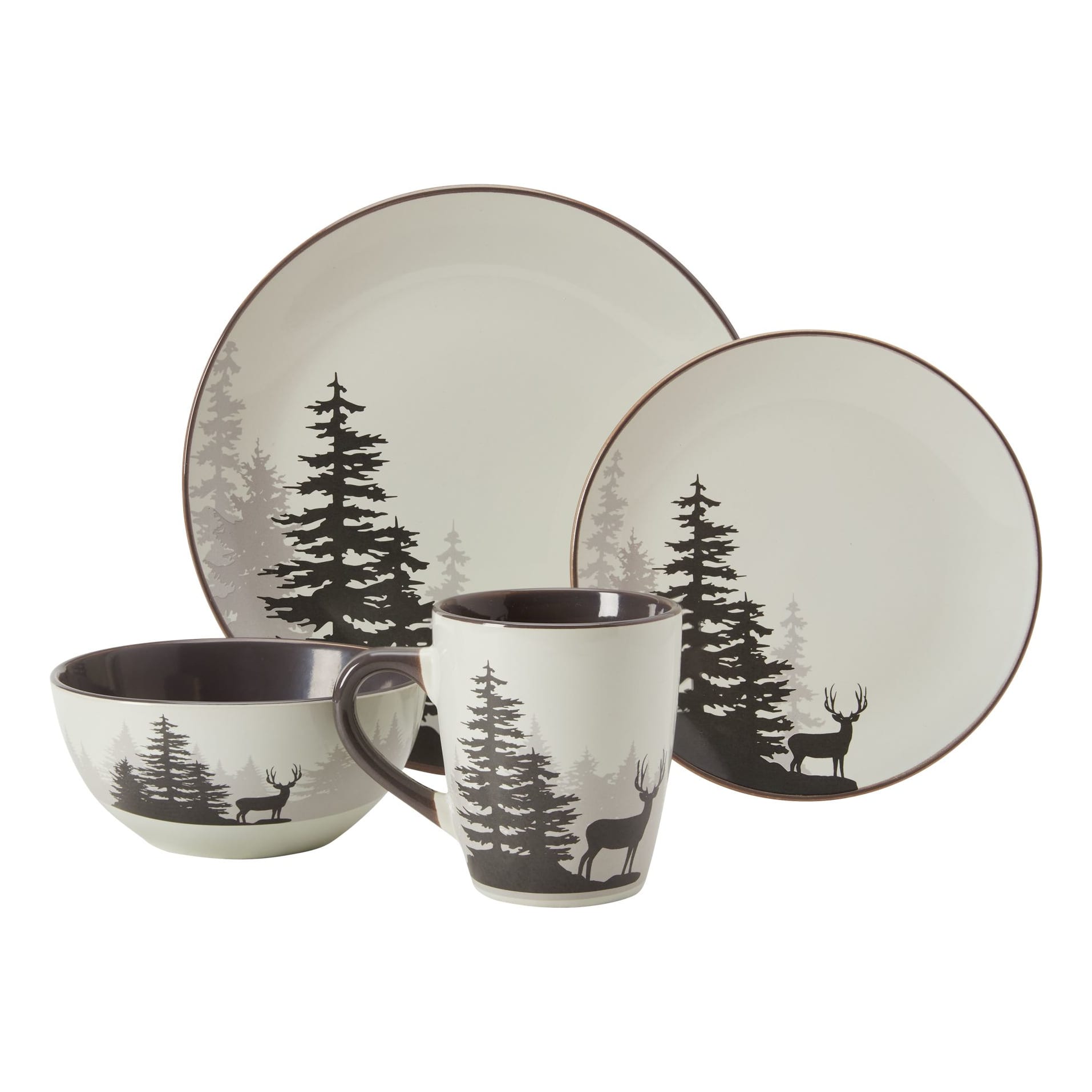 White River™ Home Deer in Pine 16Piece Dinnerware Set Cabela's Canada