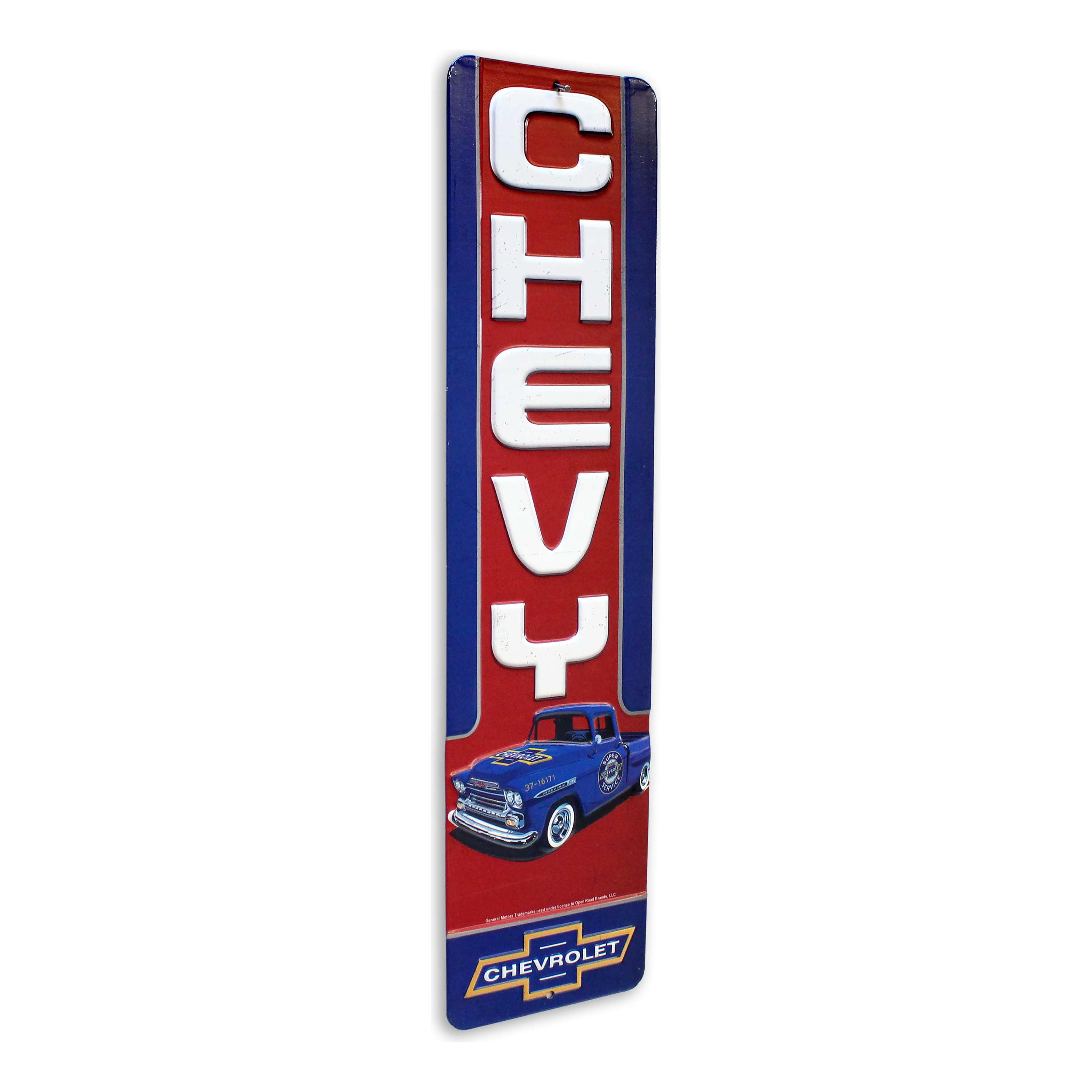 Open Road's Chevrolet Chevy Trucks Vertical Metal Sign