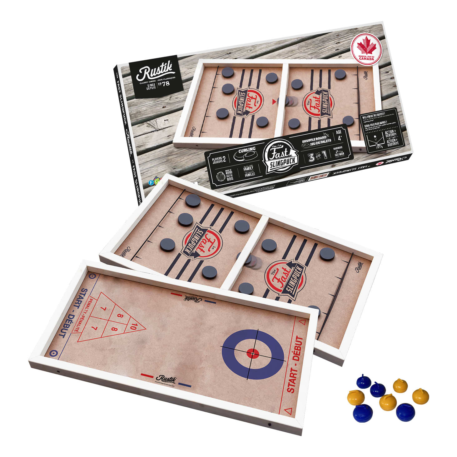 Rustik Slingpuck / Curling / Shuffleboard 3In1 Game Cabela's Canada