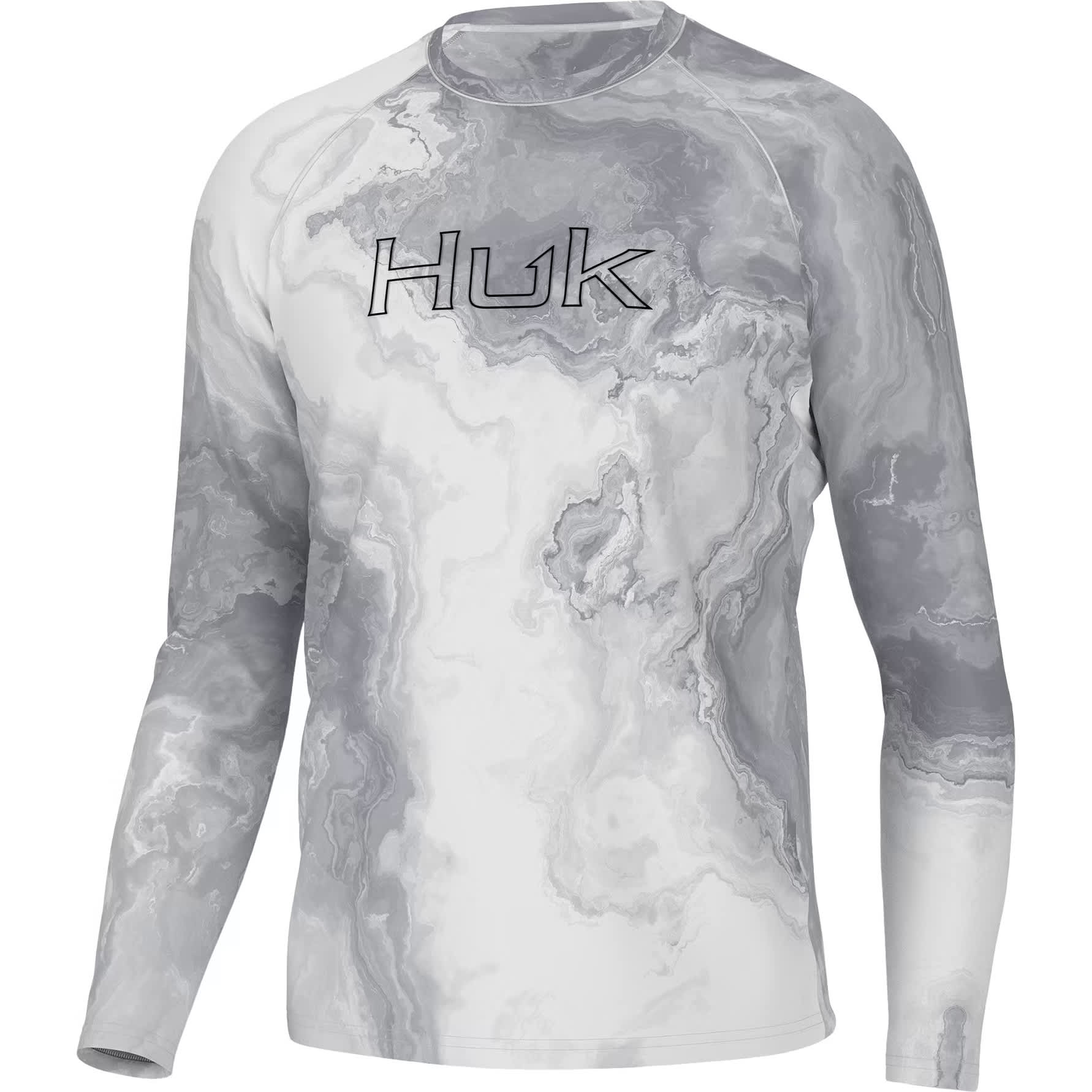 HUK Men's Pattern Pursuit Performance Fishing Shirt - Long Sleeve, Sun  Protection, Stain Release, Superior Breathability