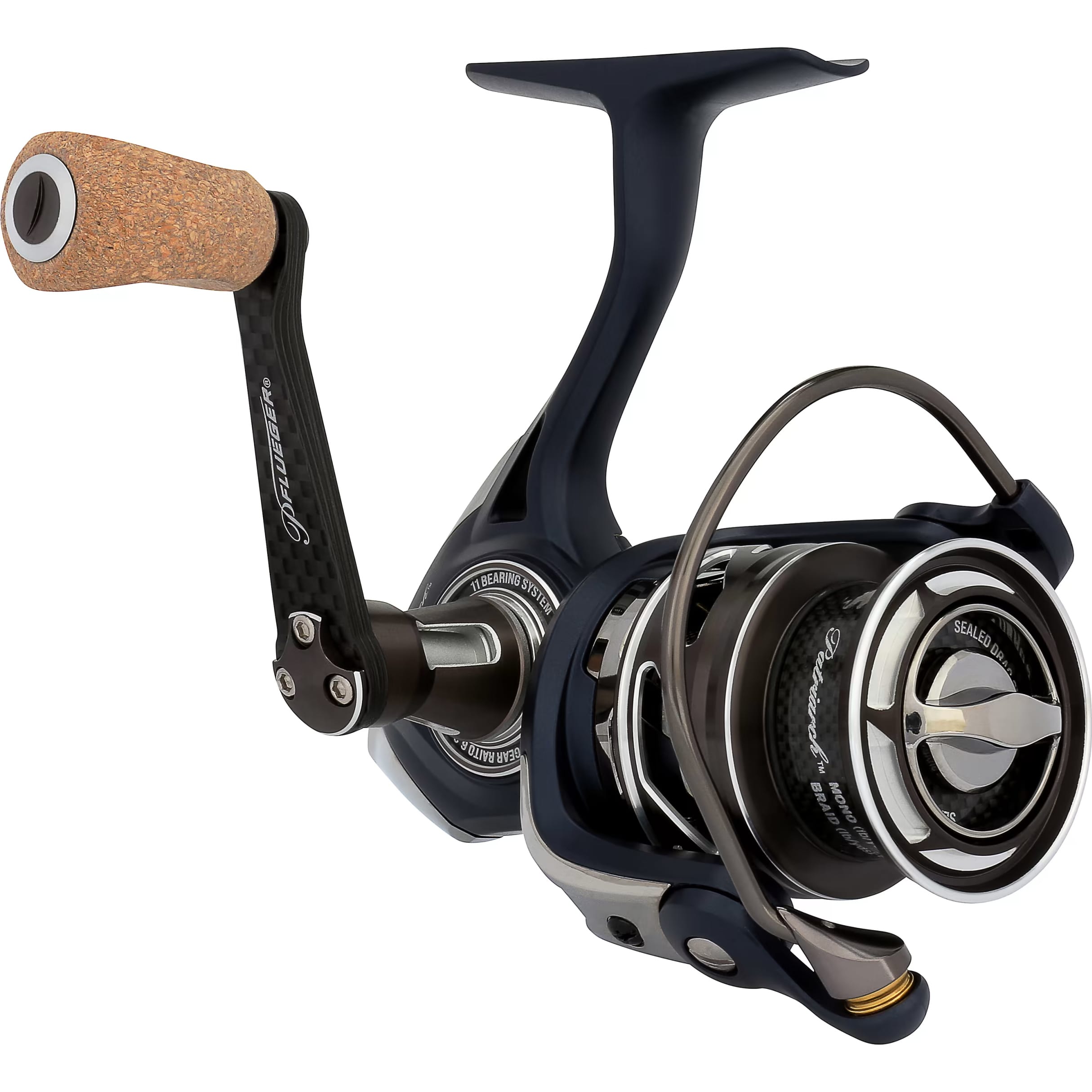  Pflueger President XT Spinning Fishing Reel, Size 20, 7  Stainless Steel Ball Bearing System, Sealed Oil Felt Front Drag, Carbon  Body with Machined Aluminum Main Shaft and Gear