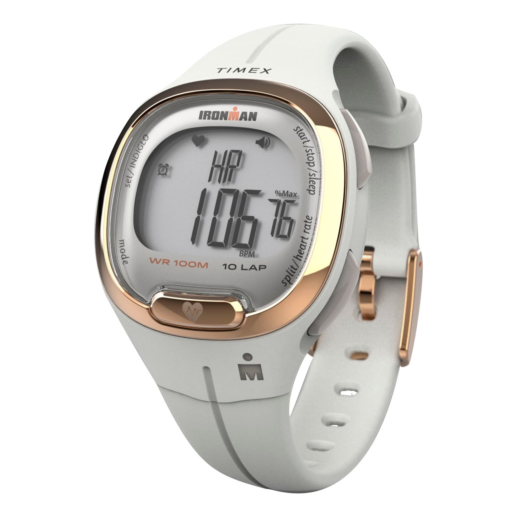 TIMEX® IRONMAN® HeartFIT™ Transit+ 33mm Resin Strap Activity and Heart Rate Watch - White
