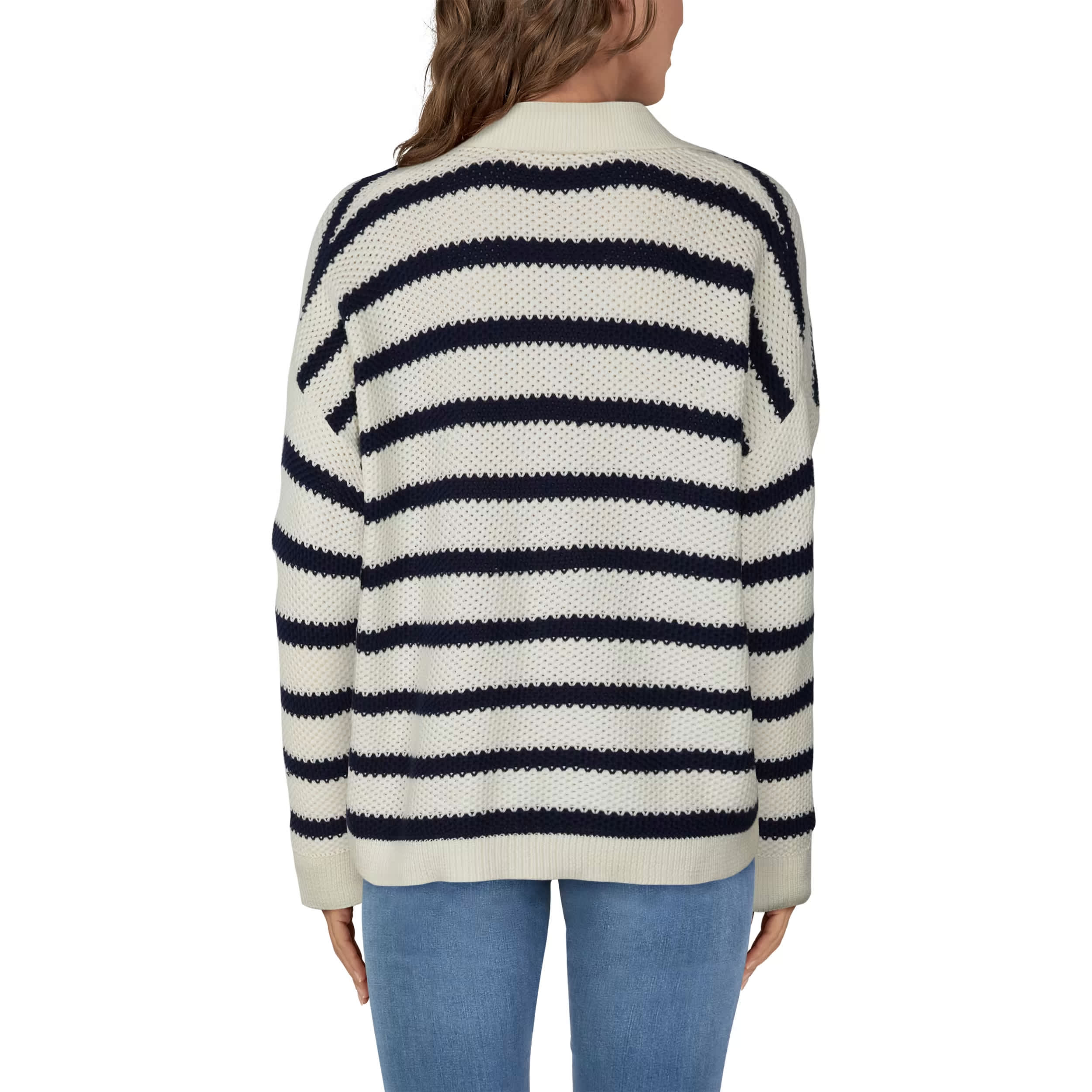 Natural Reflections® Women’s Stripe Johnny Collar Pullover