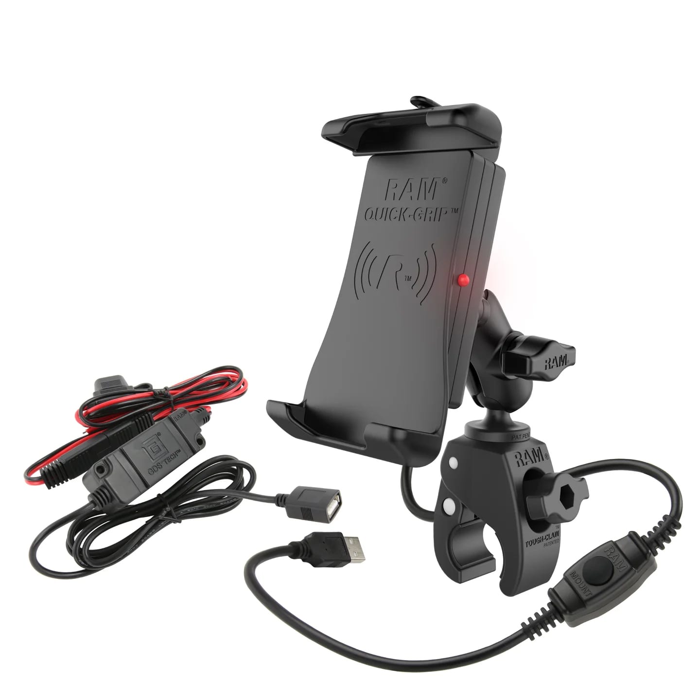 RAM® QuickGrip™ 15W Waterproof Wireless Charging Mount with ToughClaw