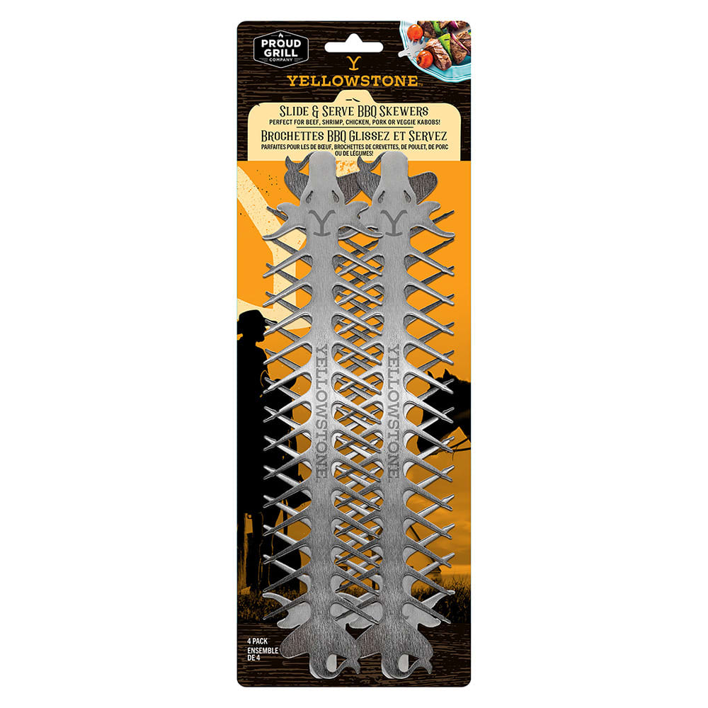 Yellowstone™ 4-Piece Stainless-Steel BBQ Skewers