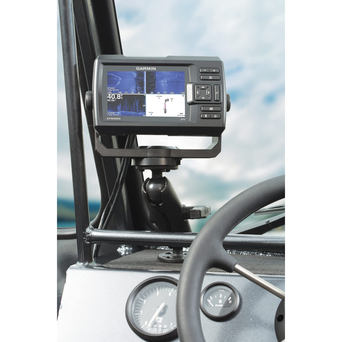 RAM® Double Ball Mount with Garmin Fish Finder #8-32 Hardware