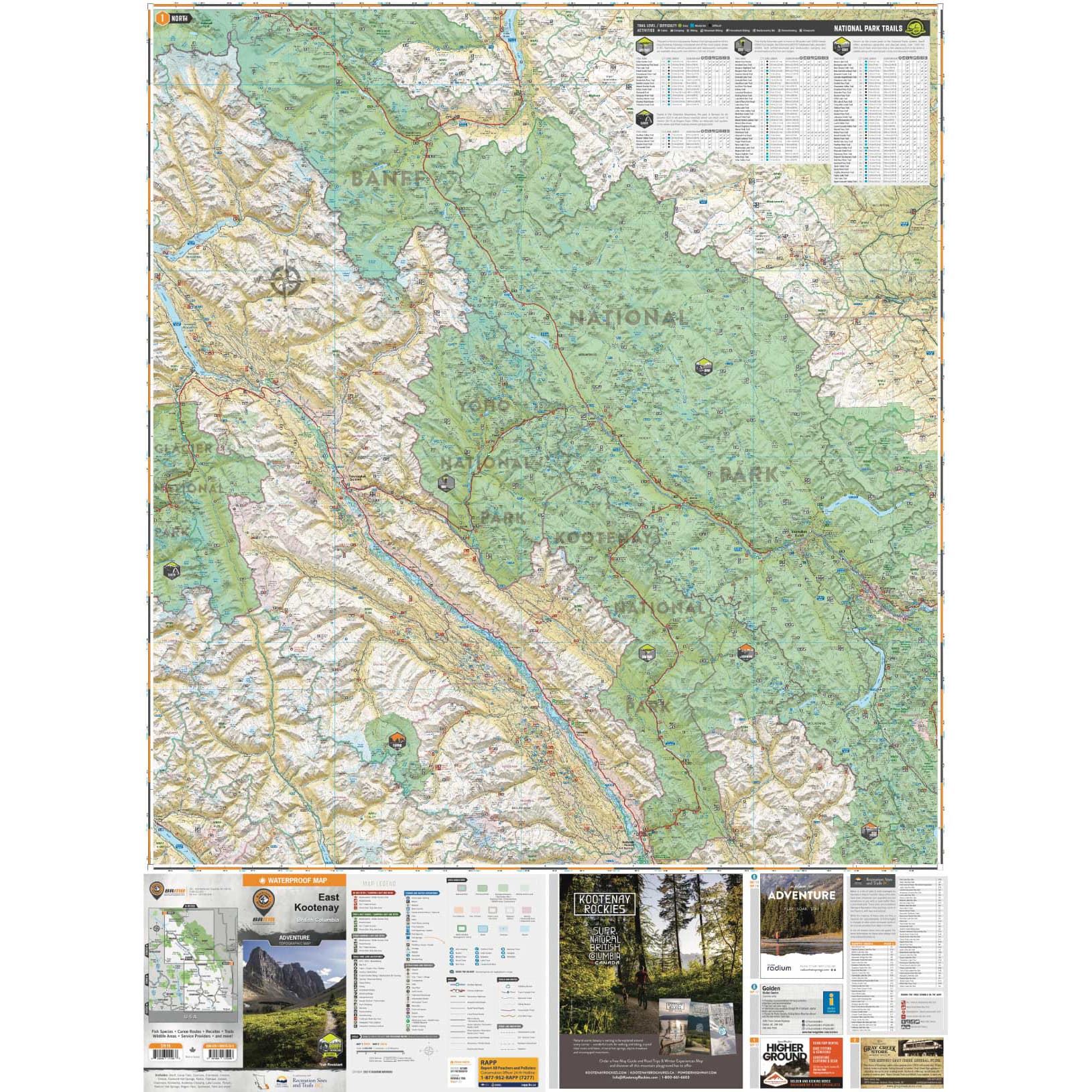 Backroad Mapbooks East Kootenay BC - Waterproof Recreation Map