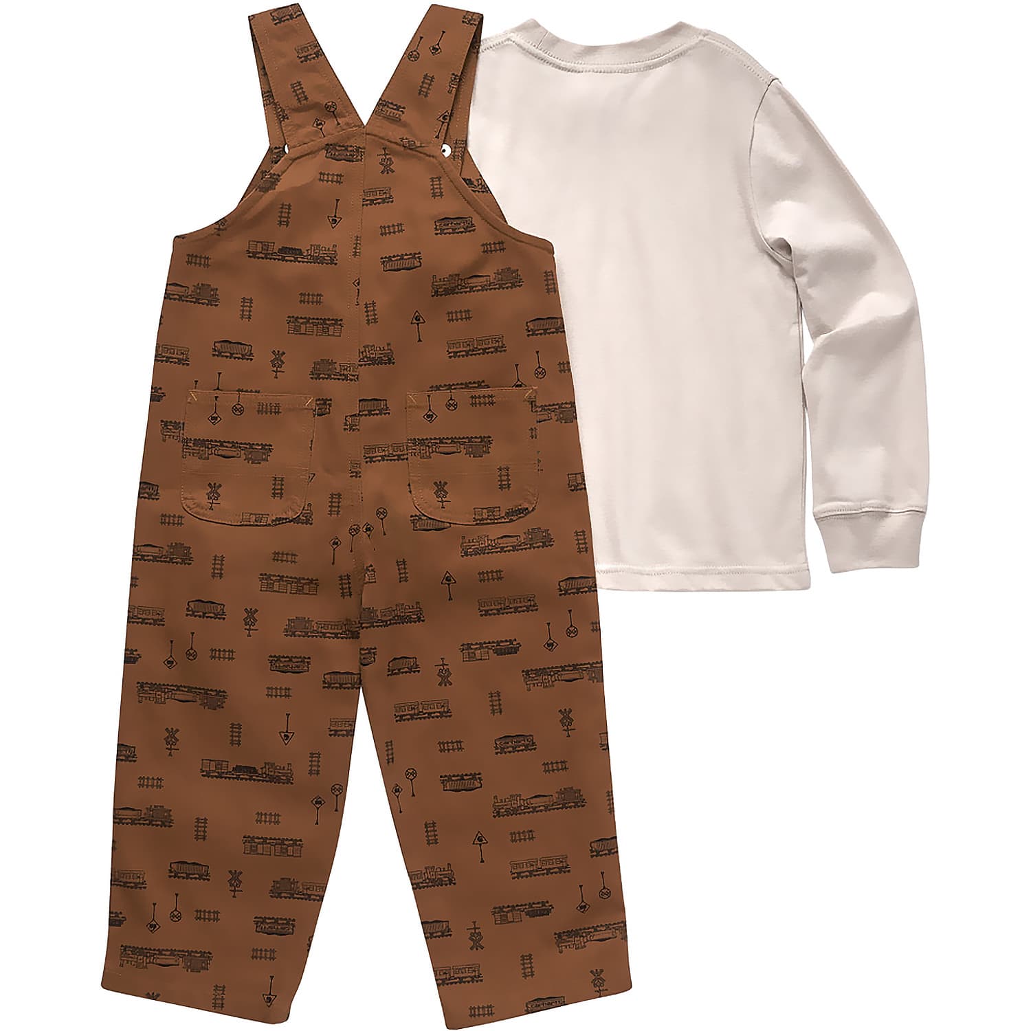 Carhartt® Toddler Boys’ Long-Sleeve T-Shirt And Canvas Print Overall Set