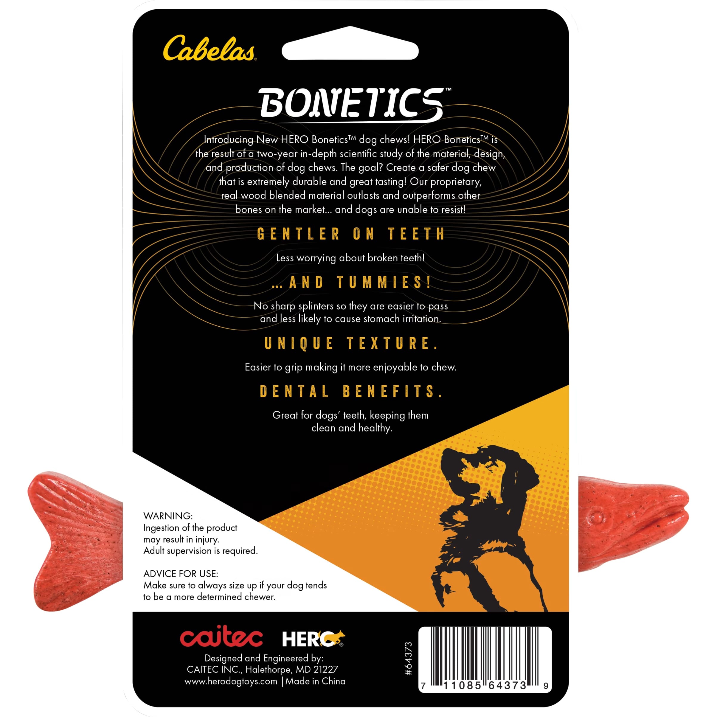 Cabela’s® Bonetics® Large Salmon-Flavored Fish Chew Toy