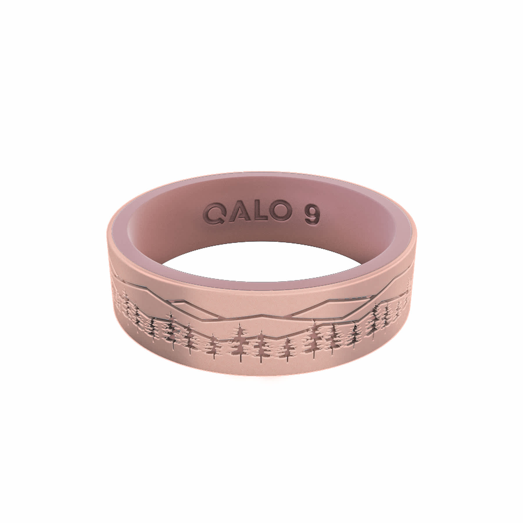 QALO Women’s Rose Gold and Mauve Smokey Mountains Strata Silicone Ring