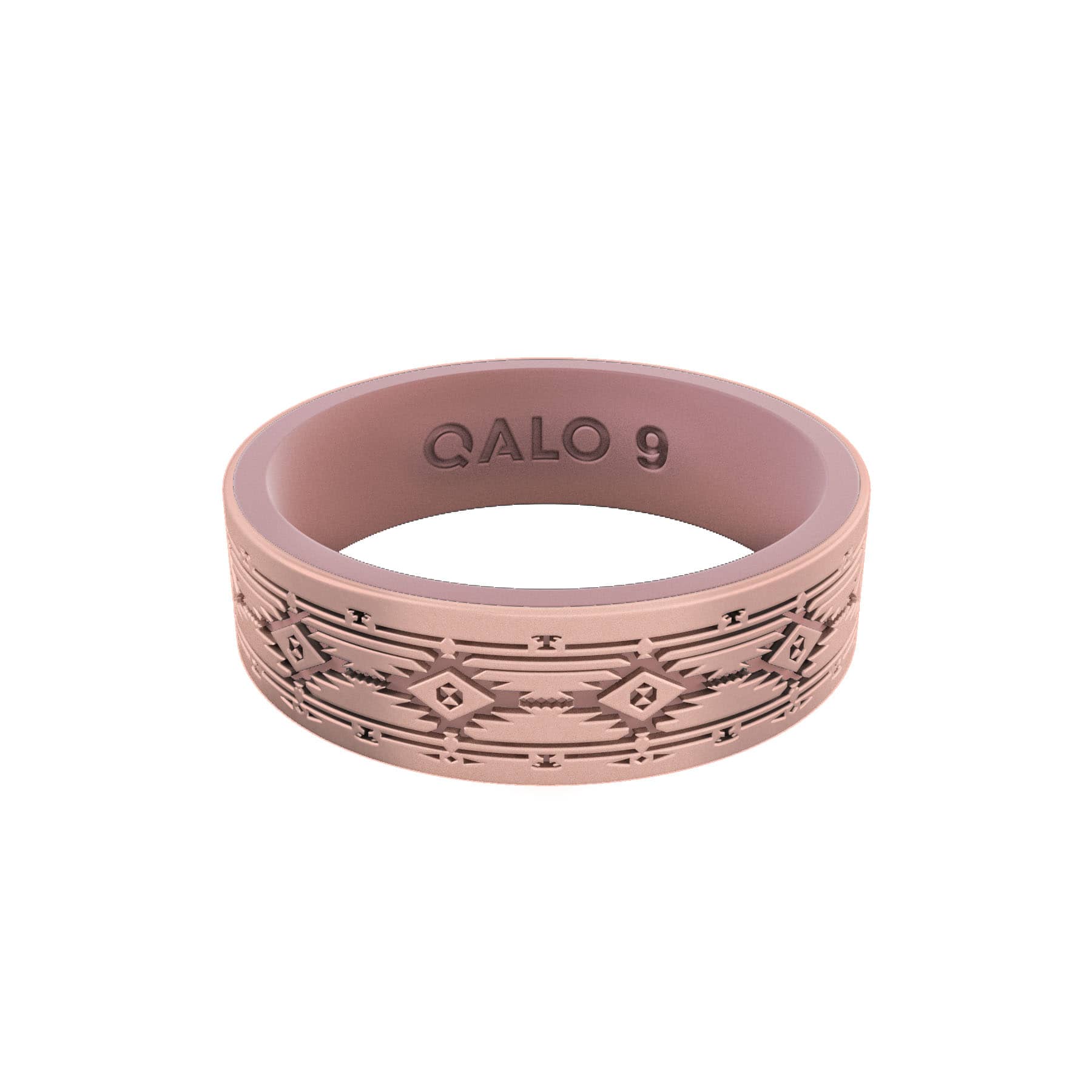 QALO Women’s Rose Gold and Mauve Heritage Strata Silicone Ring