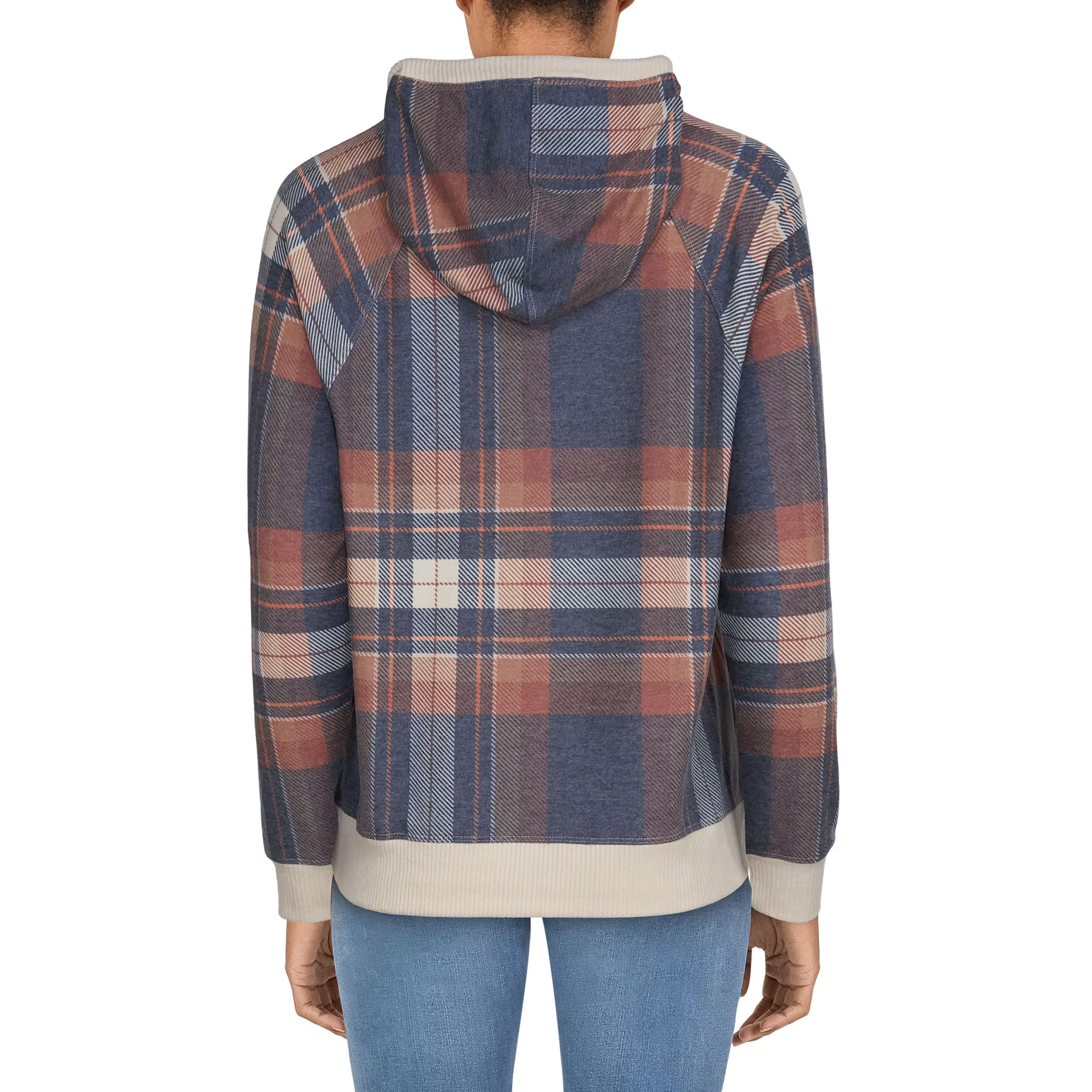 Natural Reflections® Women’s Plaid Sweater-Knit Hoodie