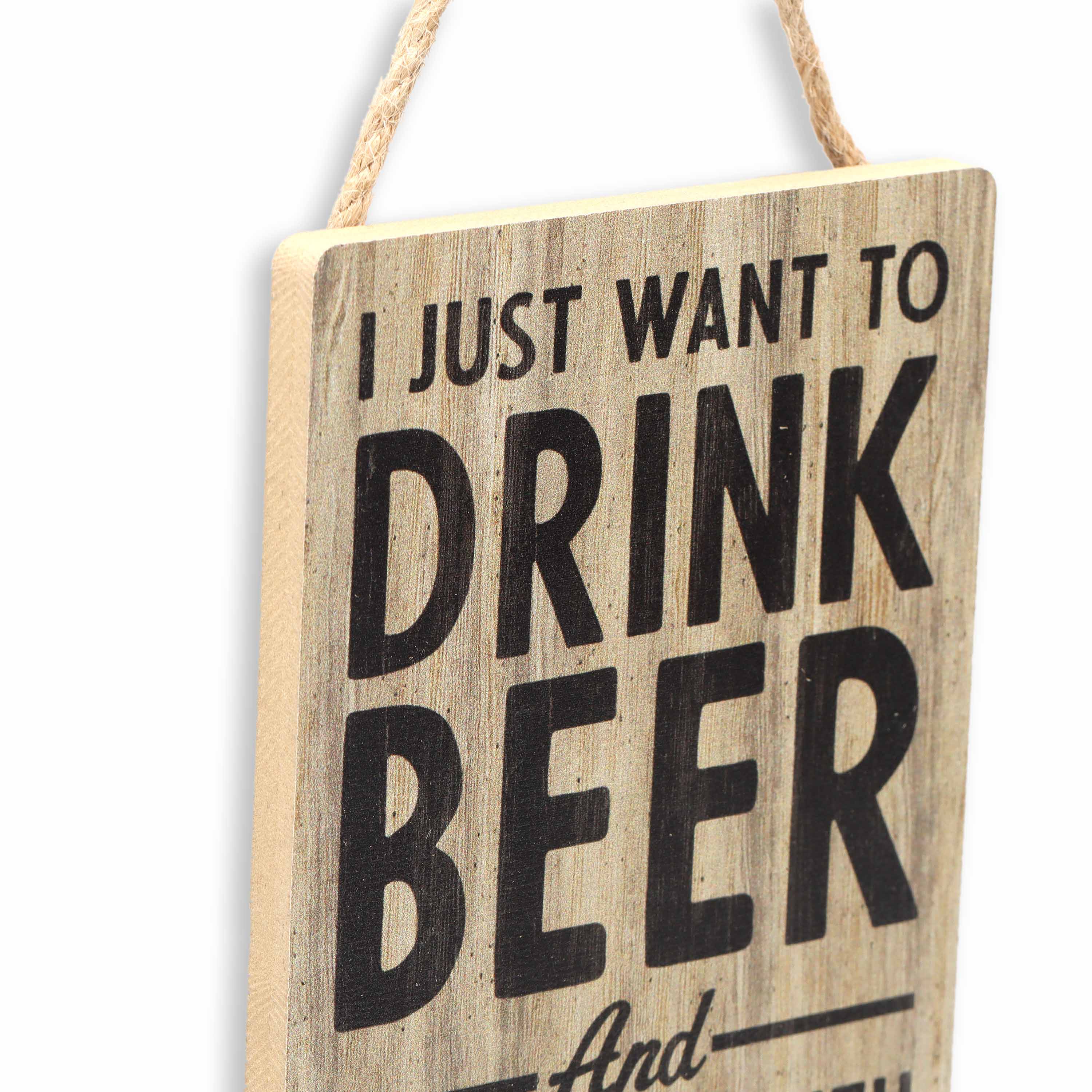 Open Road's Drink Beer Wood Sign