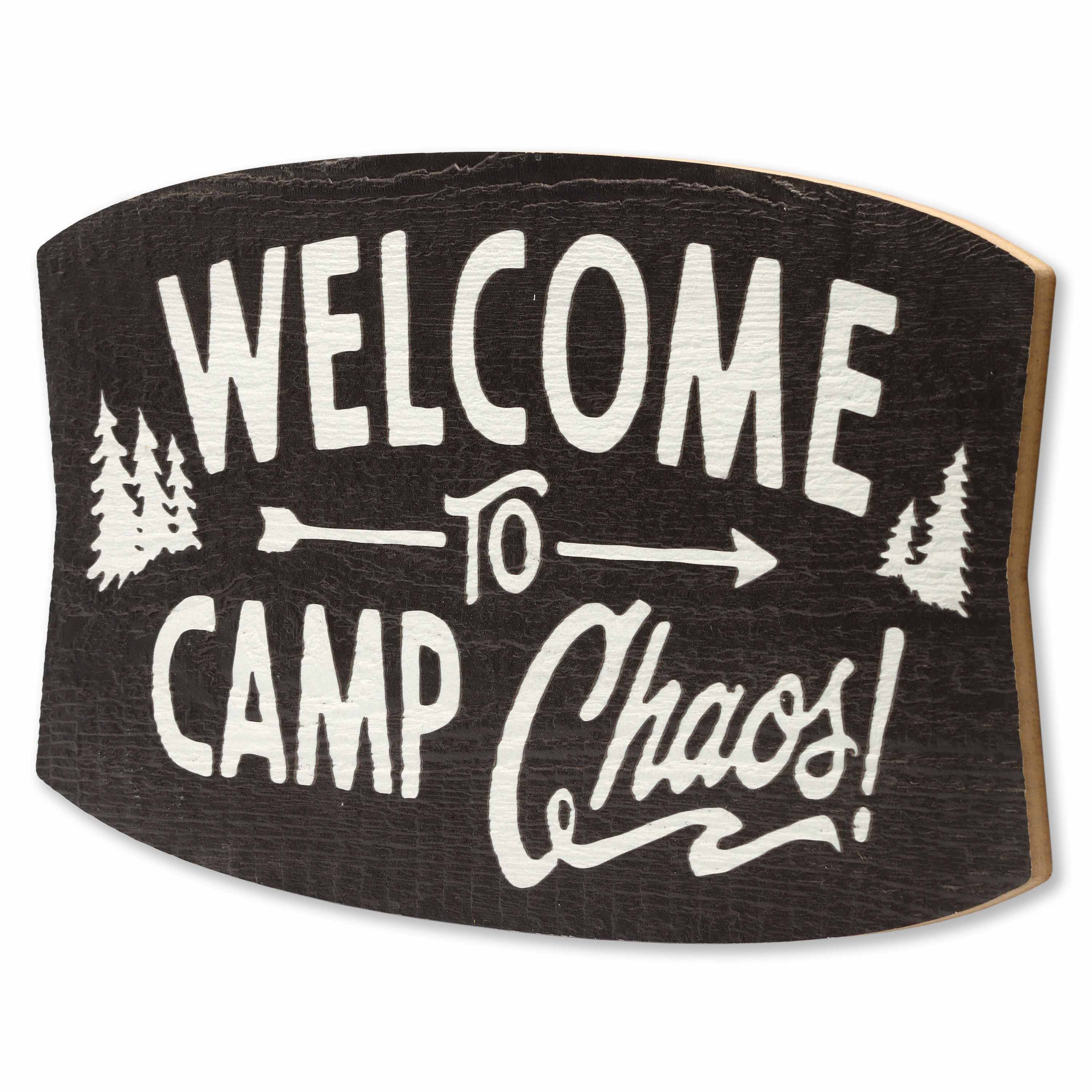 Open Road's to Camp Chaos Wood Sign Cabela's Canada