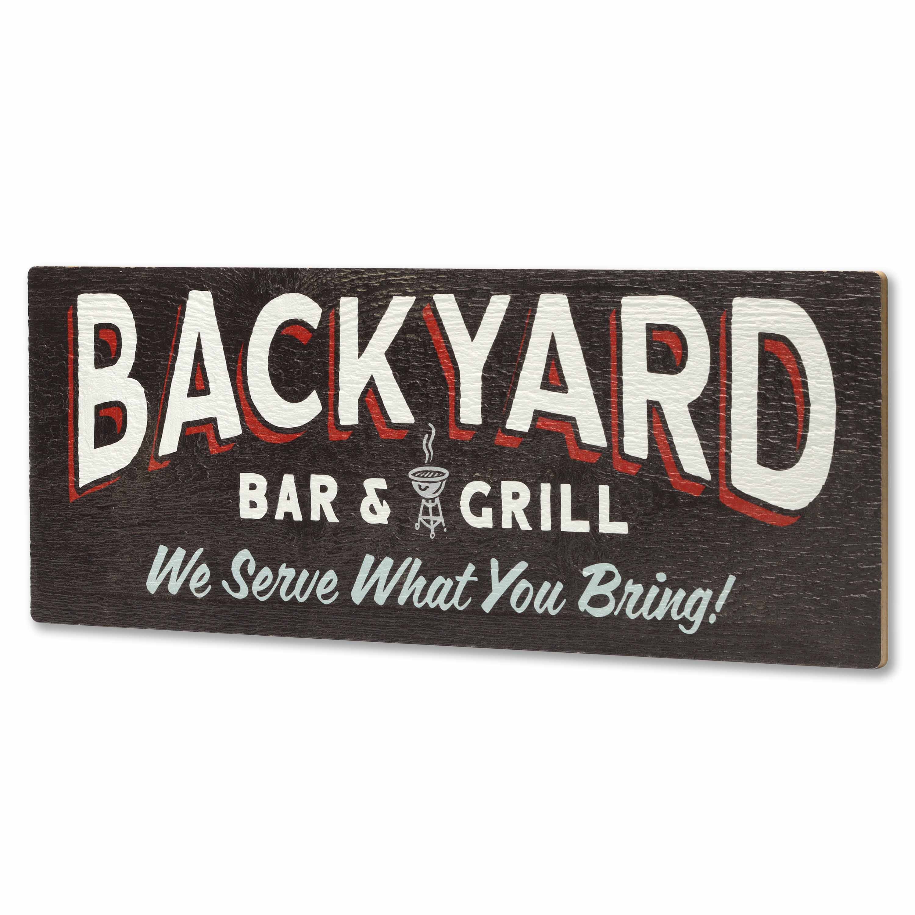 Open Road's Backyard Bar and Grill Wood Sign