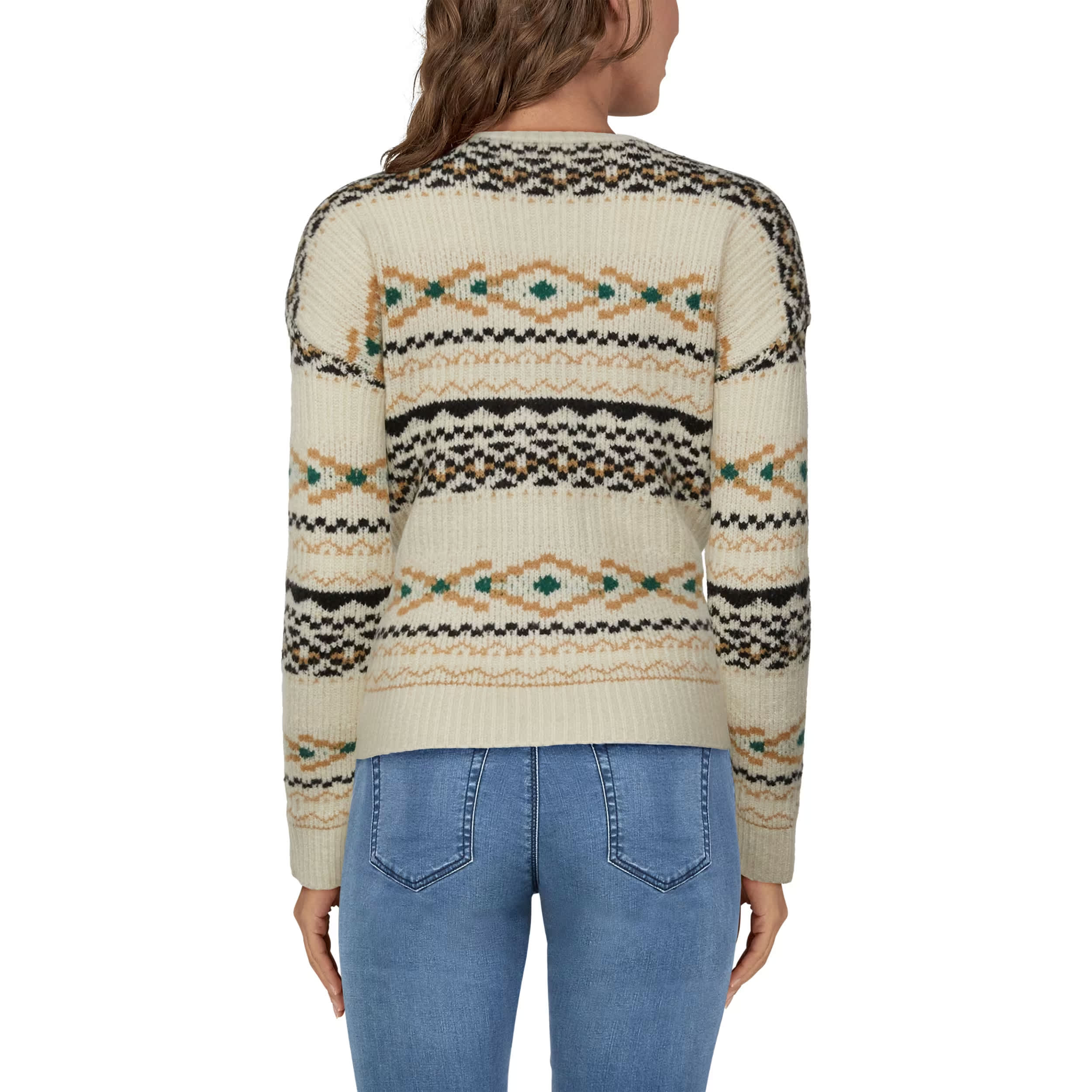 Long Sleeve Wool Crew Neck Knit - Natural, Knitwear