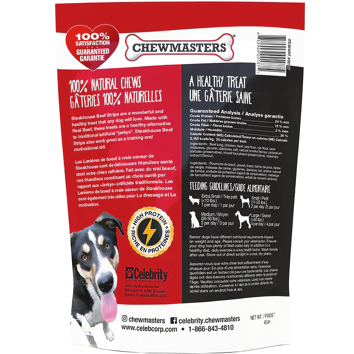 Chewmasters Steakhouse Beef Strips – 454g