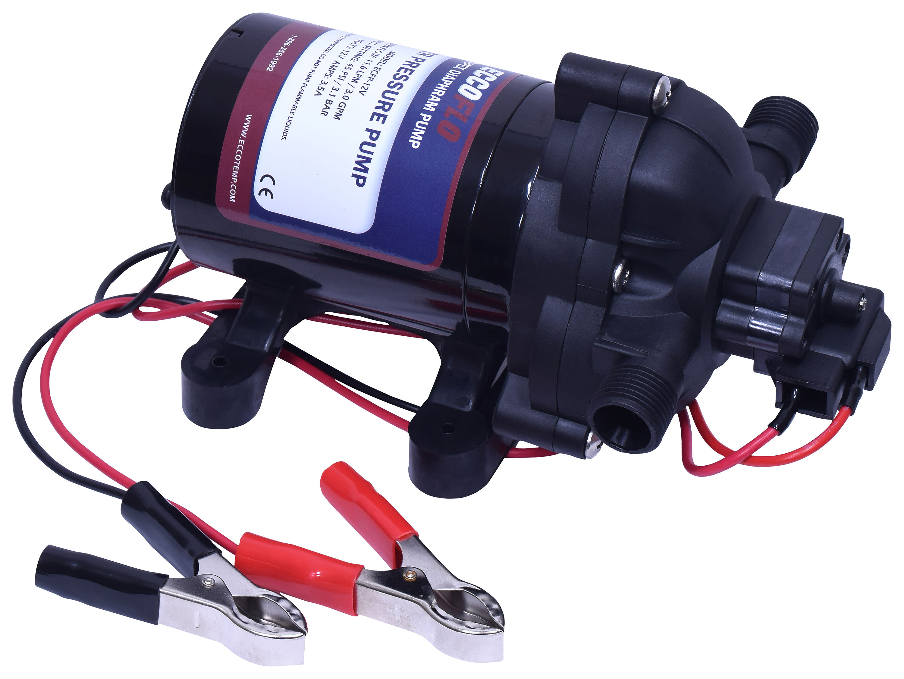 Eccotemp® EccoFlo Triplex Diaphragm 12V Water Pump and Strainer