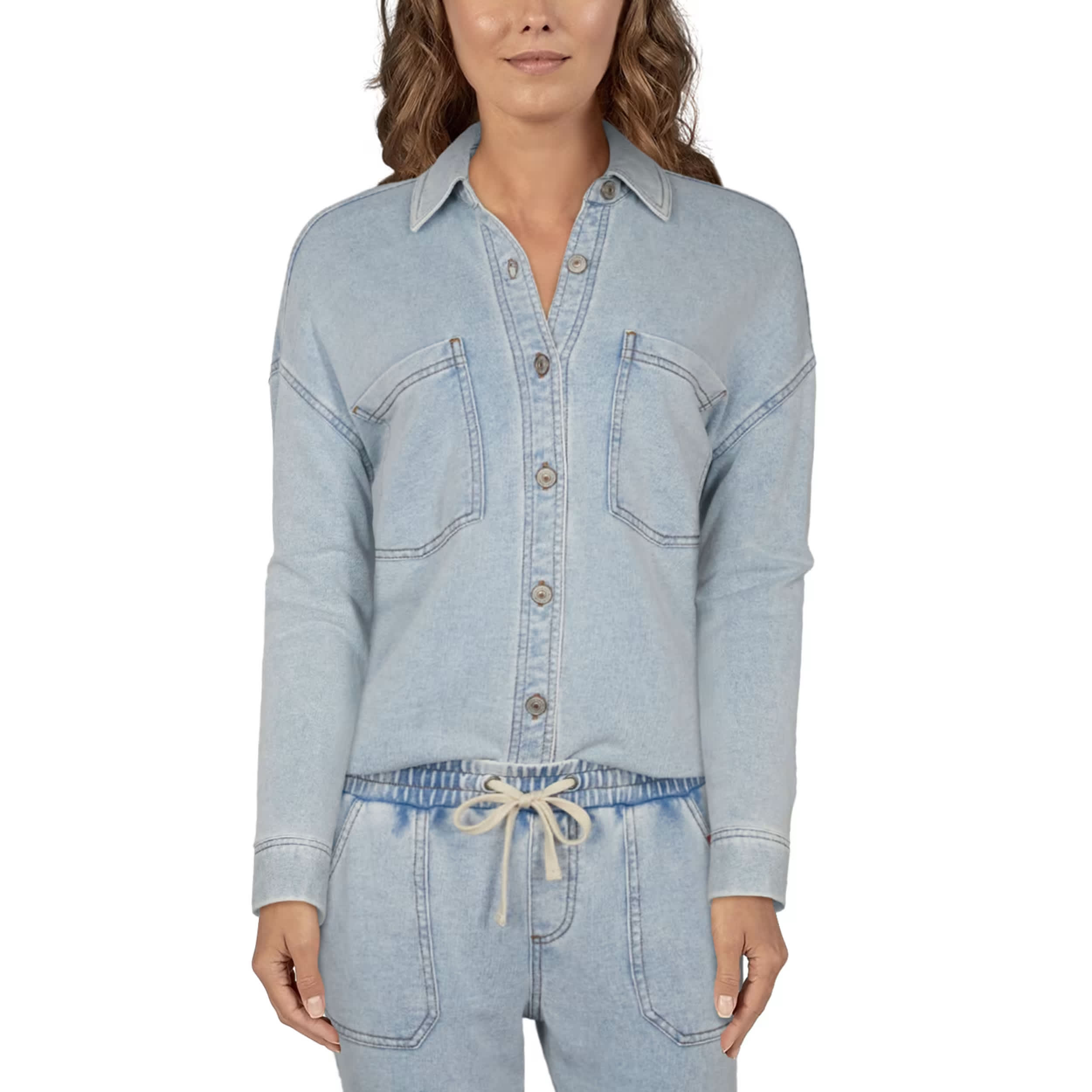 Natural Reflections® Women's Denim Knit Shirt Jacket