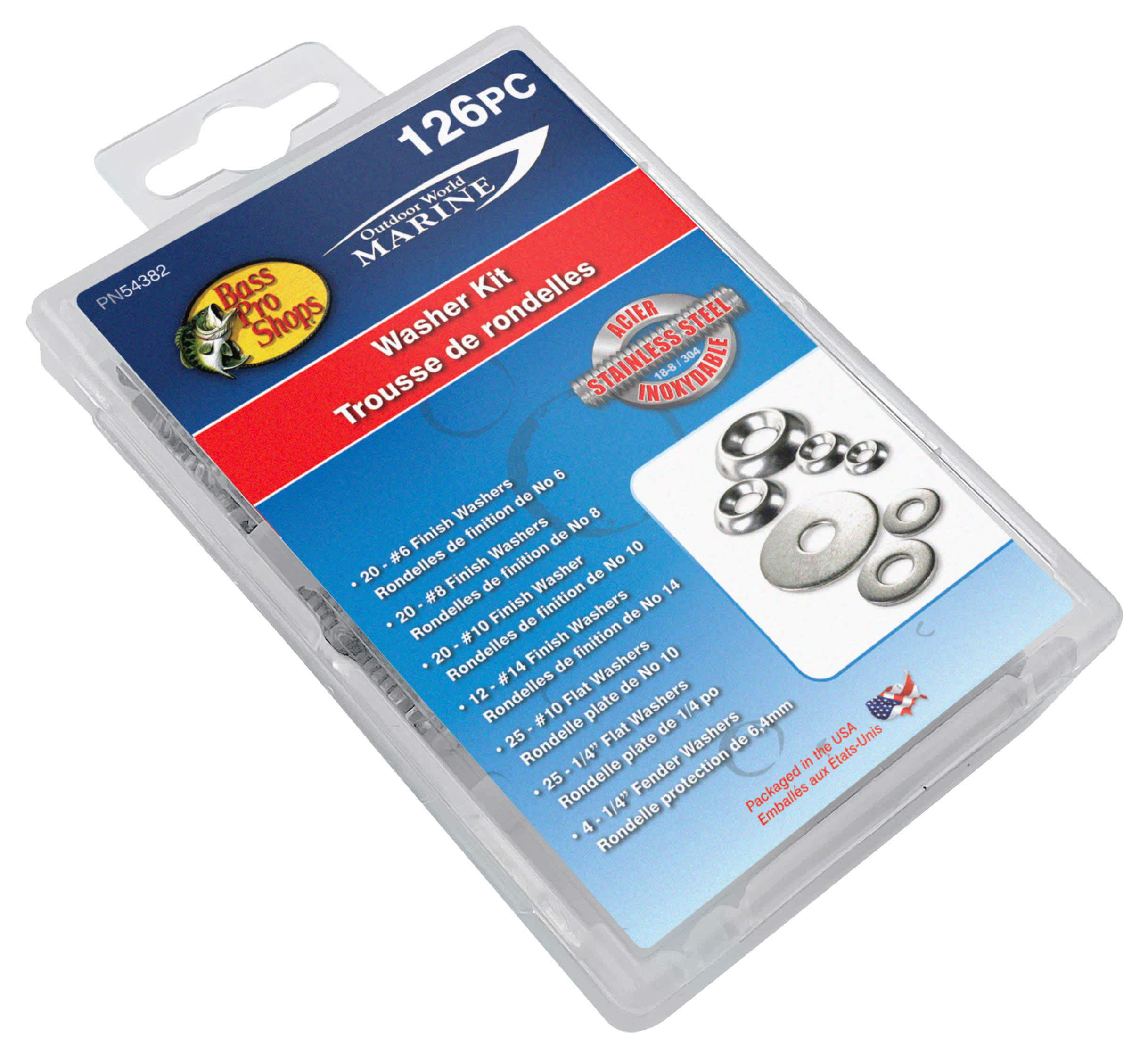 Bass Pro Shops® Stainless Steel Washer 126-Piece Kit