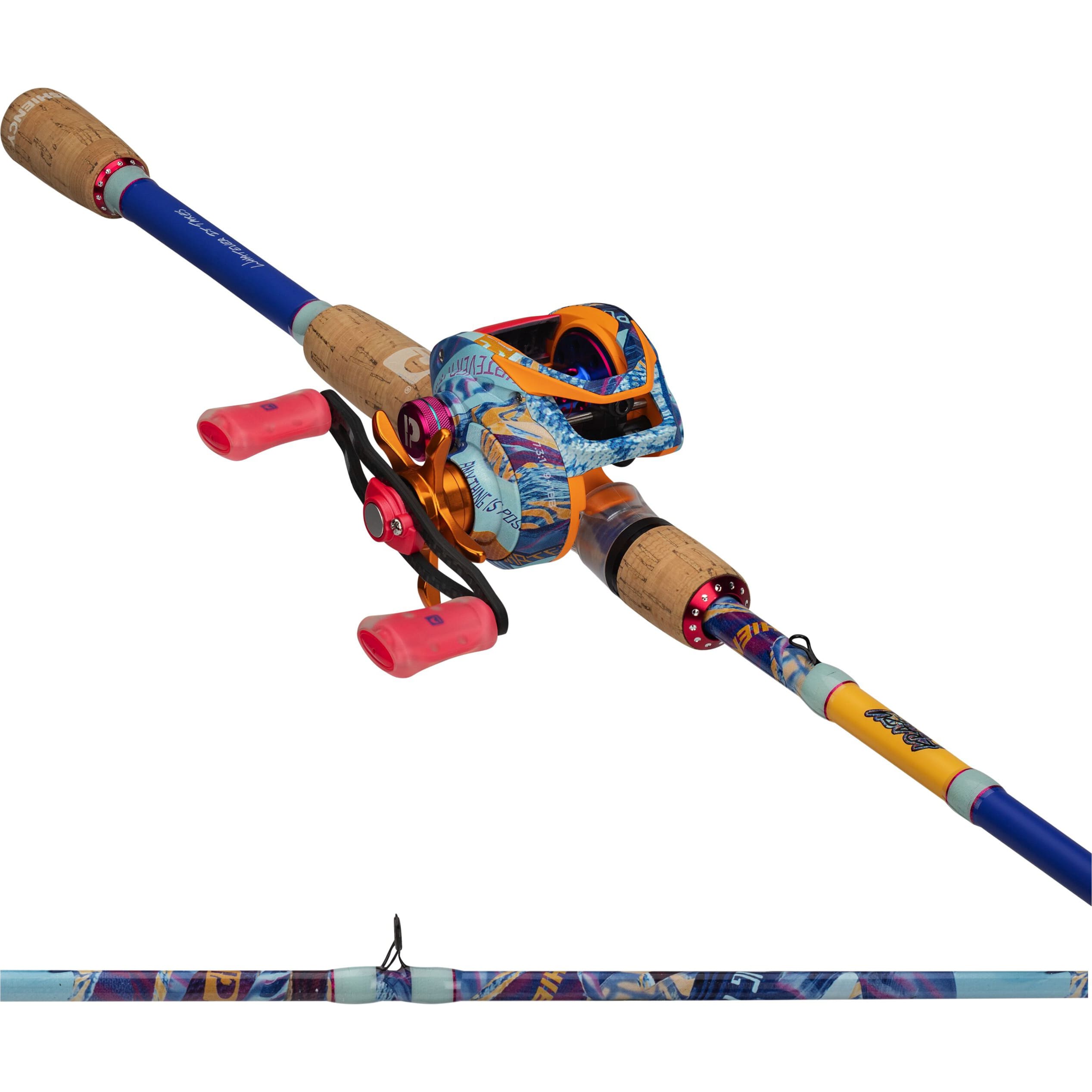 ProFISHiency: 7'2” Krazy Baitcast Combo, 6.6:1 or 7.3:1 Gear Ratio, 30  TON Carbon Blank, Premium Cork Split Grip Handle