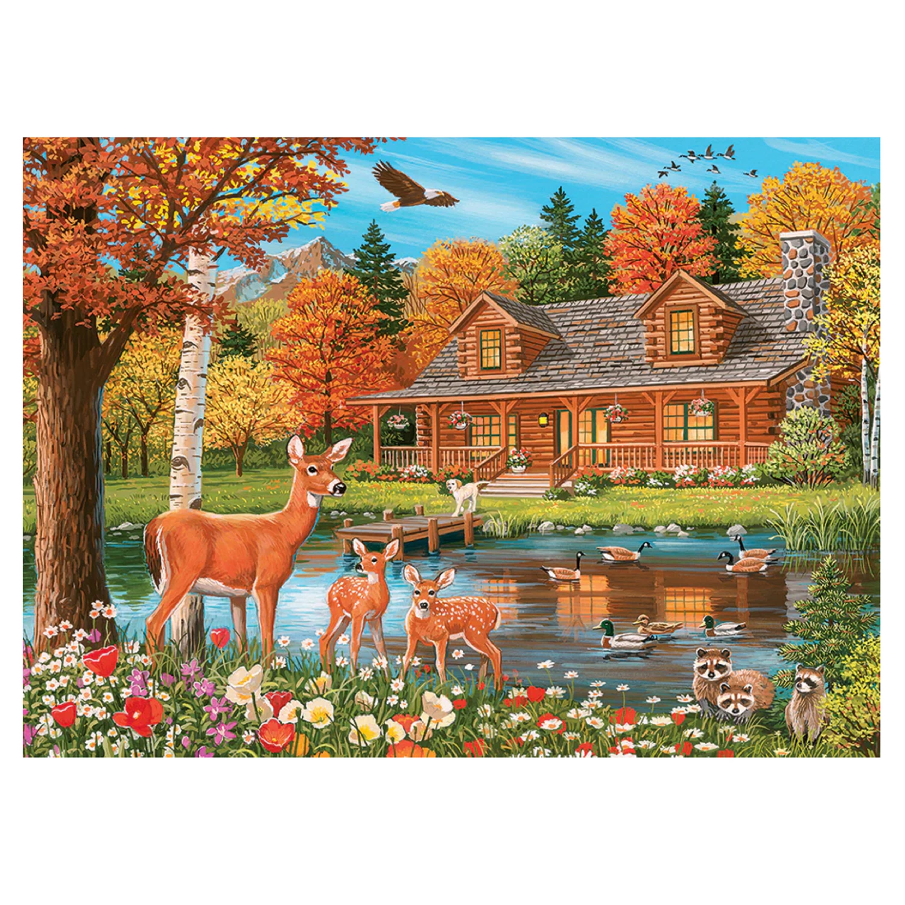 Cobble Hill Cottage Pond Puzzle - 350 Pieces