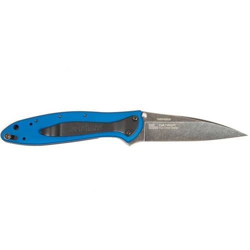 Kershaw® Leek Blackwash Blue Assisted Folding Blade Knife