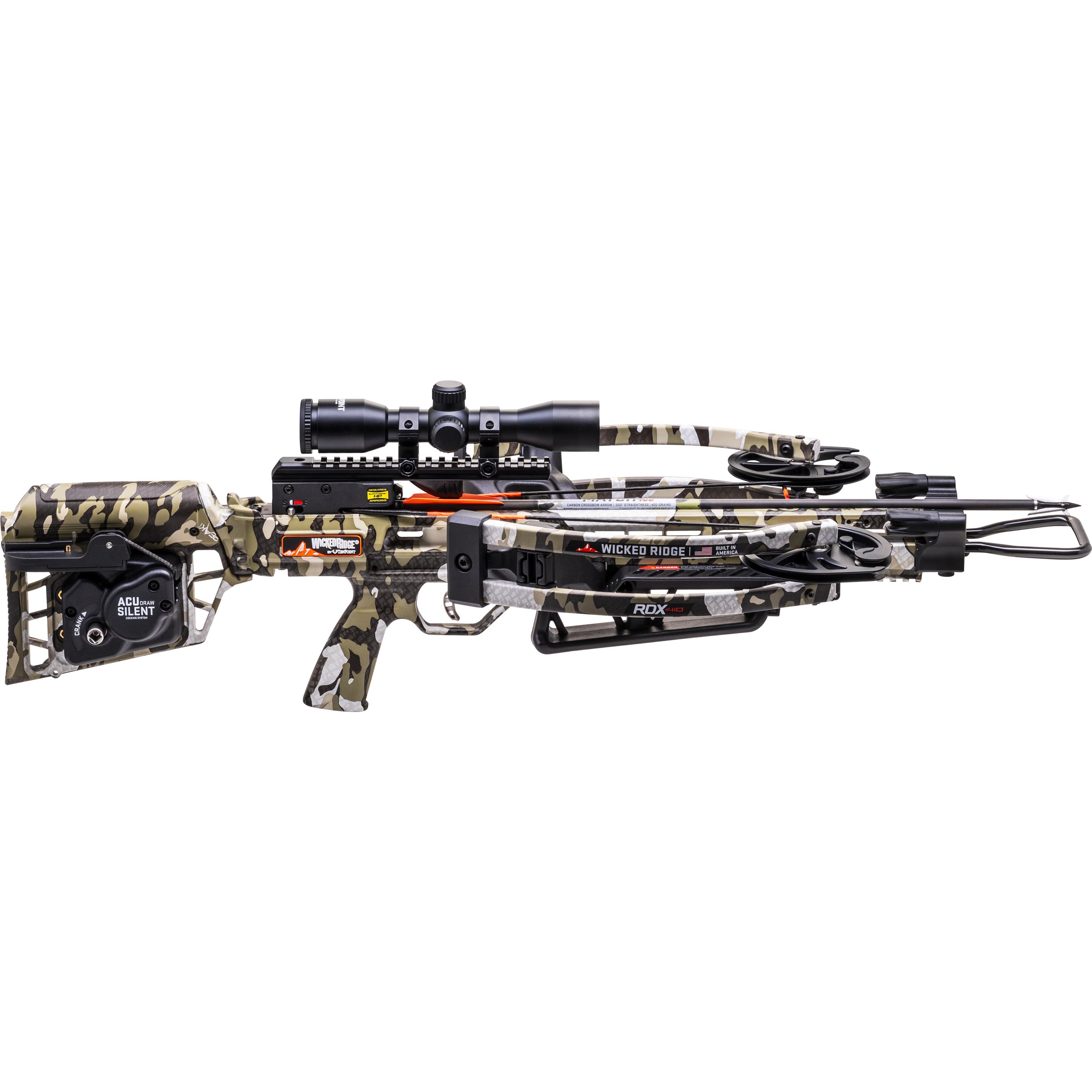 Wicked Ridge RDX 410 Crossbow Package with ACUdraw Silent & ProView 400 Scope