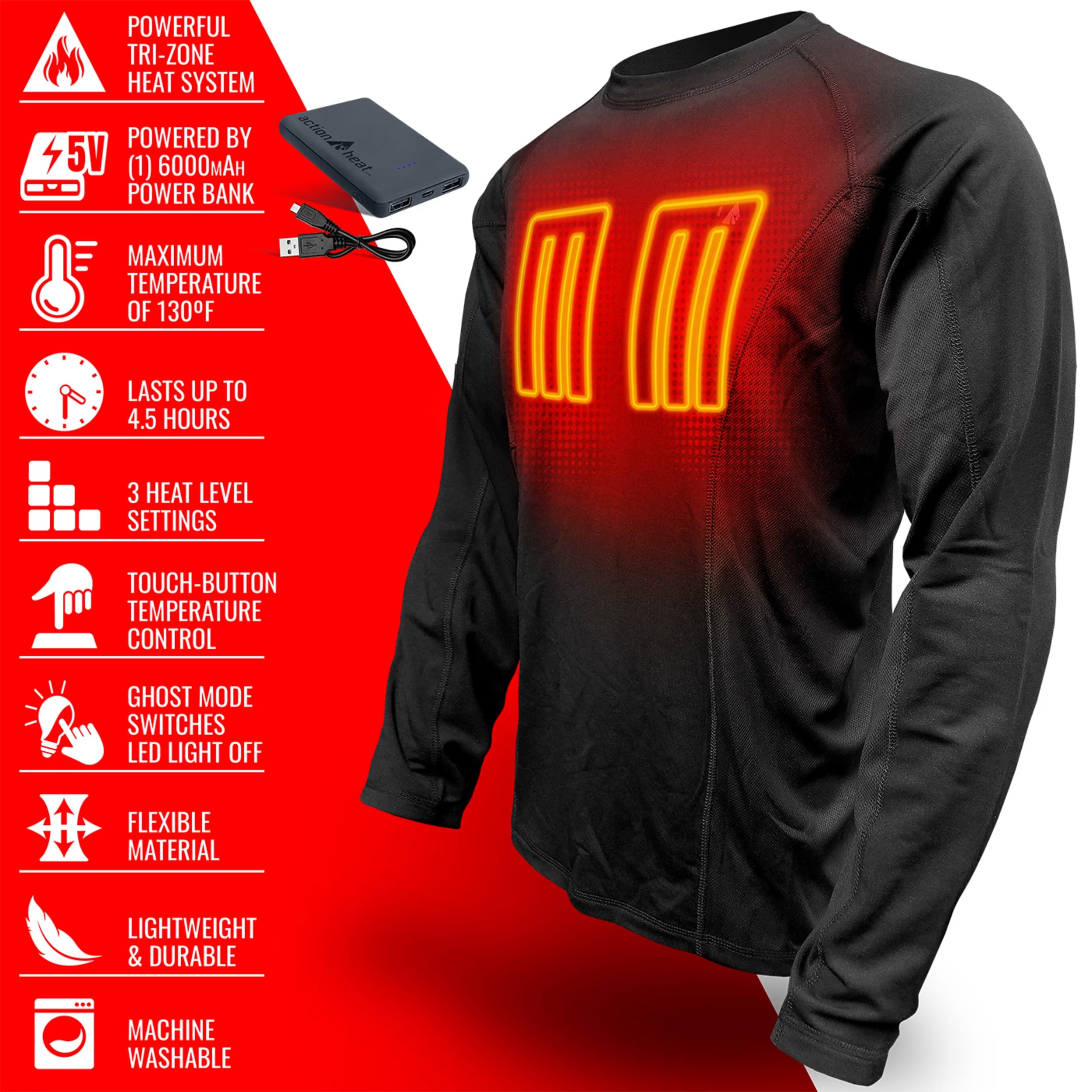 Heated long sleeve on sale