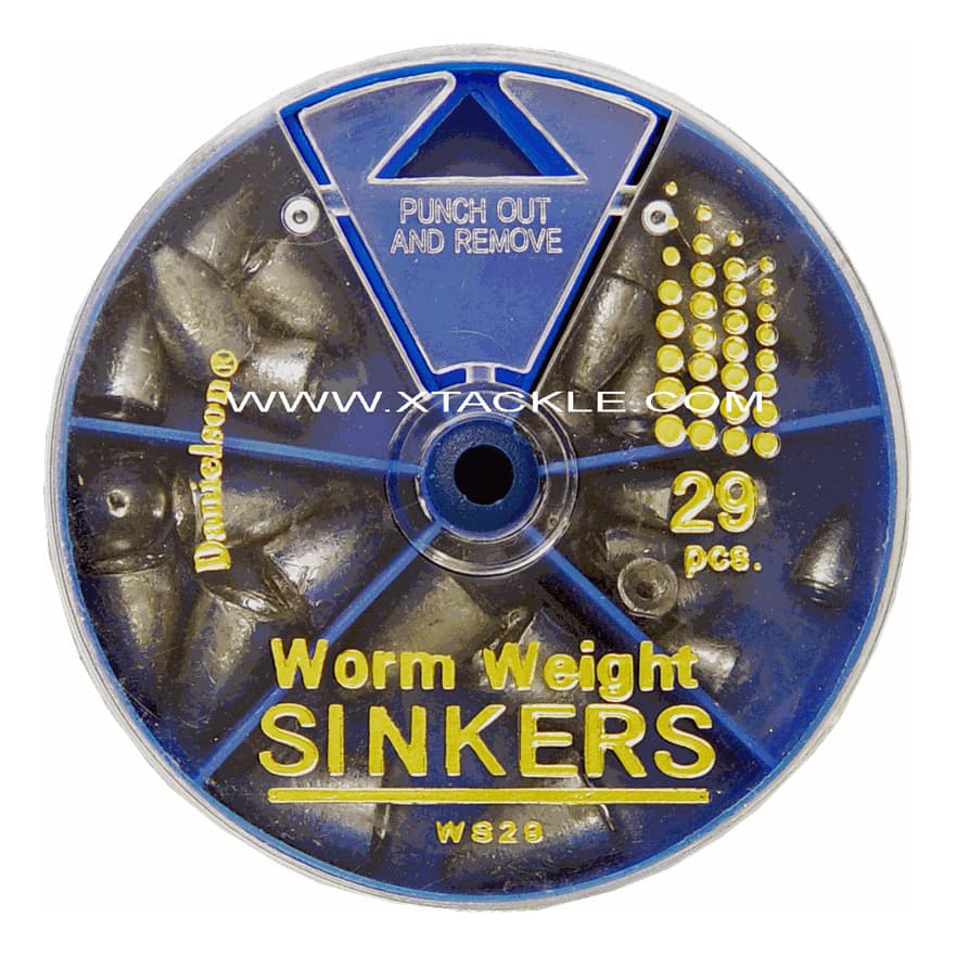 Danielson Rubber Core Twist Lock Sinkers Fishing Weights, 3/4 oz.